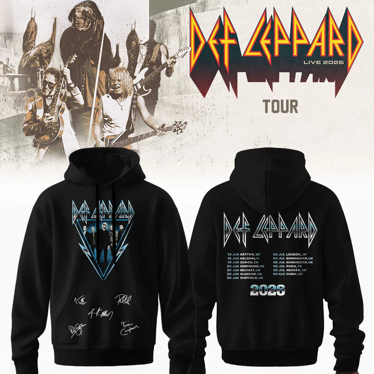 Def Leppard Premium Graphic Shirt And Hoodie Fan Collection