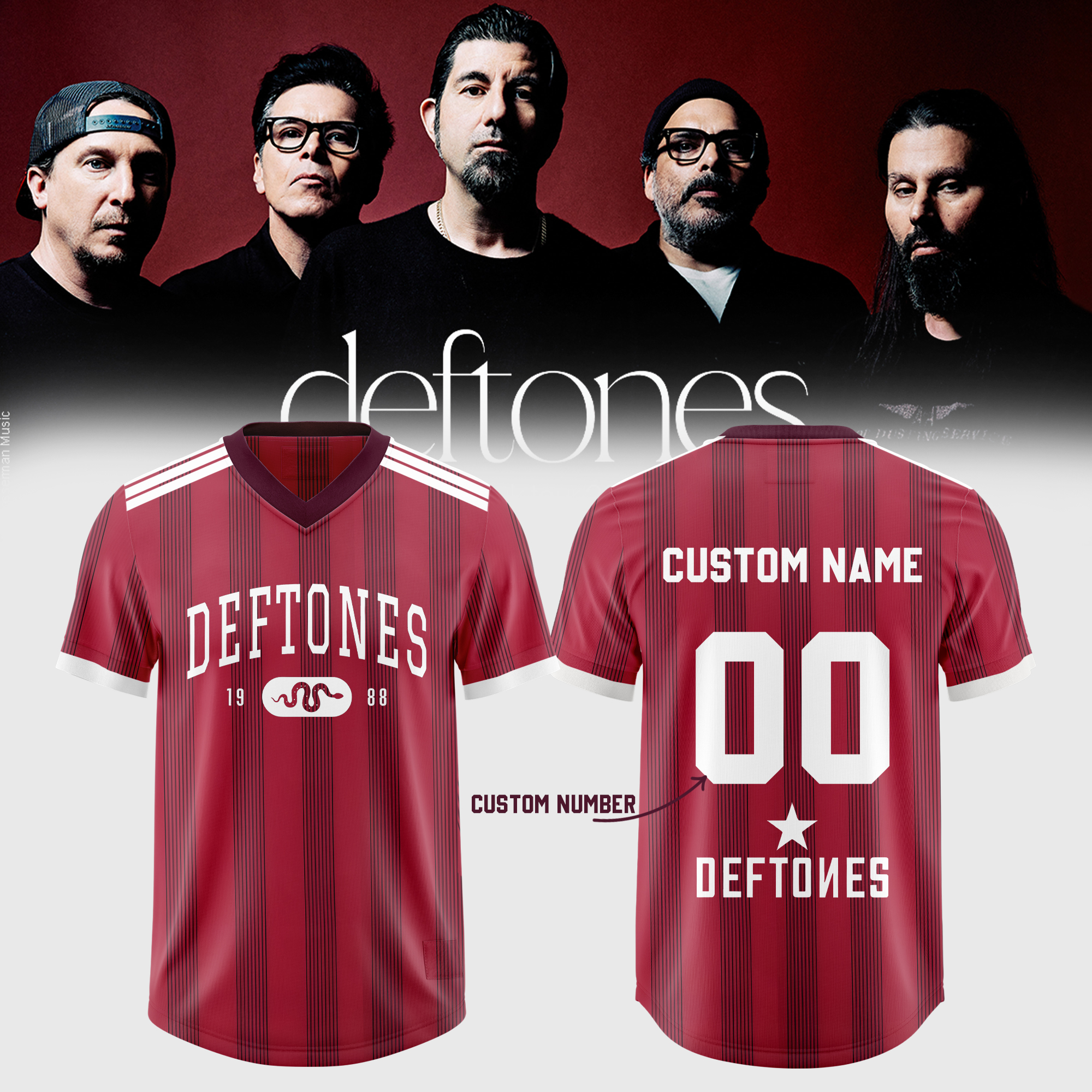Deftones 2026 EU UK Tour Exclusive Football Jersey Rock Music Fan Apparel 1 - Unicasport Deftones 2026 EU UK Tour Exclusive Football Jersey Rock Music Fan Apparel