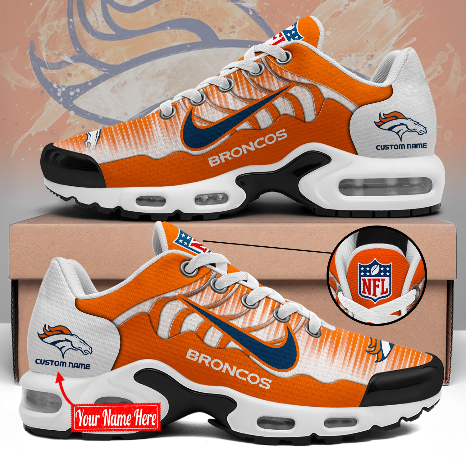 Denver Broncos Custom Fan Sneakers