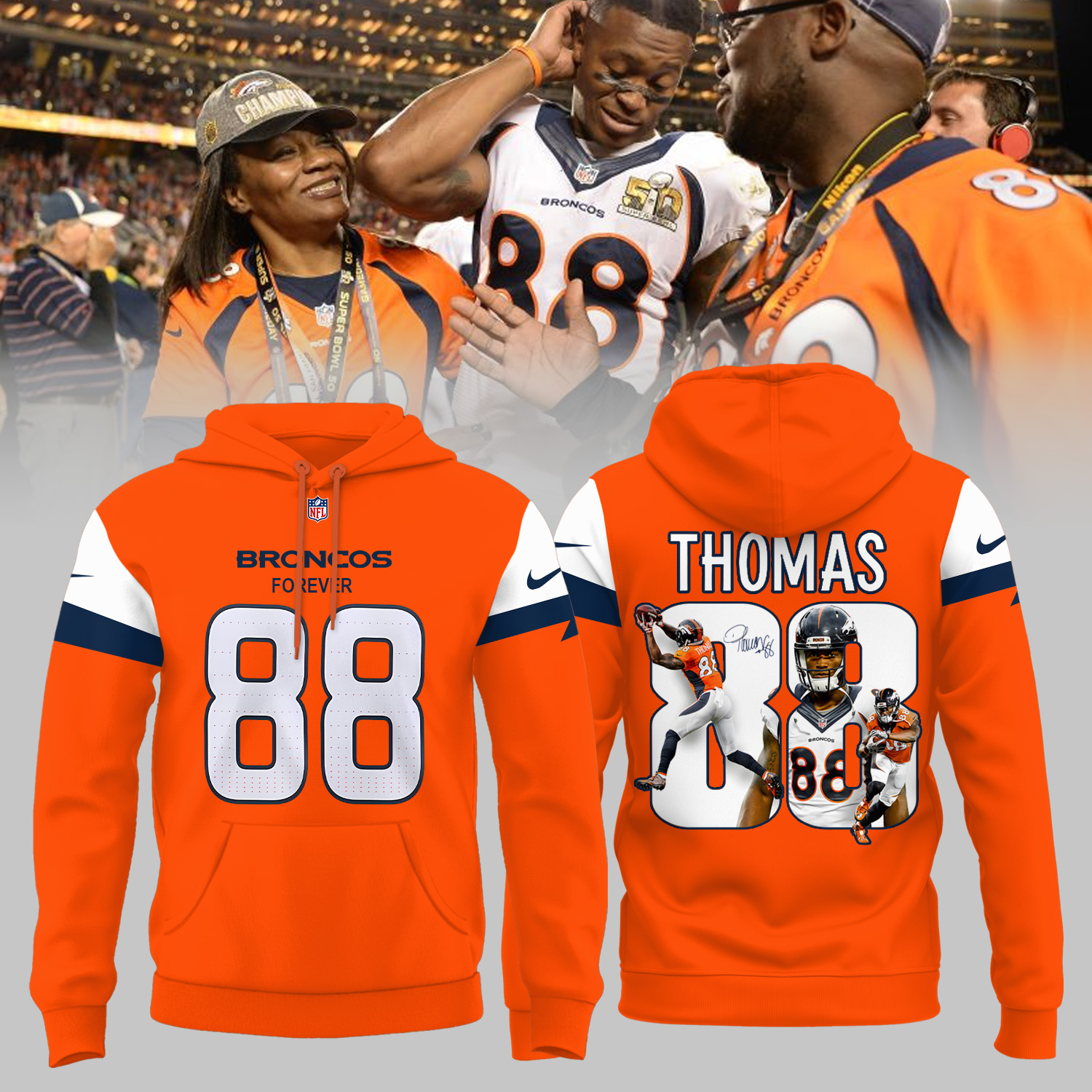 Denver Broncos Forever Our 88 Premium Fan Hoodie Collection
