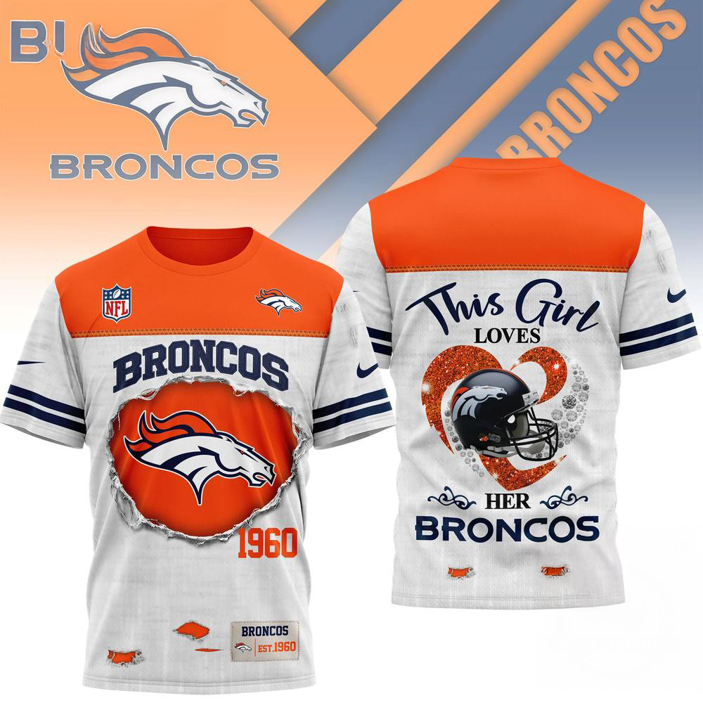Denver Broncos NFL Veterans Legacy Team 3D Design T Shirt
