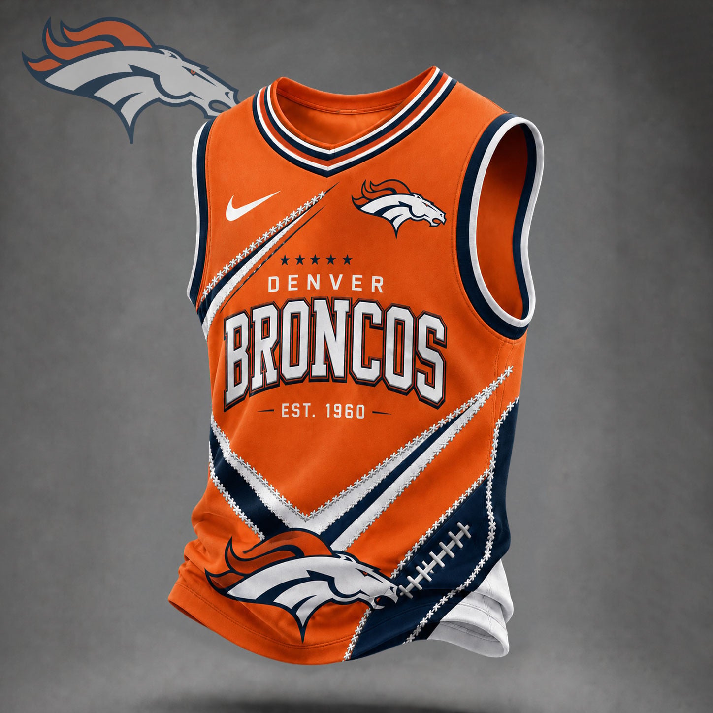 Denver Broncos Premium NFL Game Day Vneck Tank Top Jersey