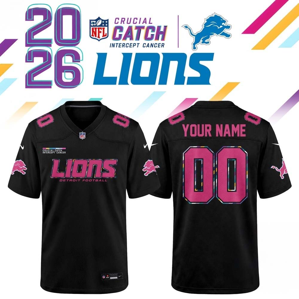 Detroit Lions NFL Crucial Catch 2026 Black Limited Edition Football Jersey 1 - Unicasport Detroit Lions NFL Crucial Catch 2026 Black Limited Edition Football Jersey