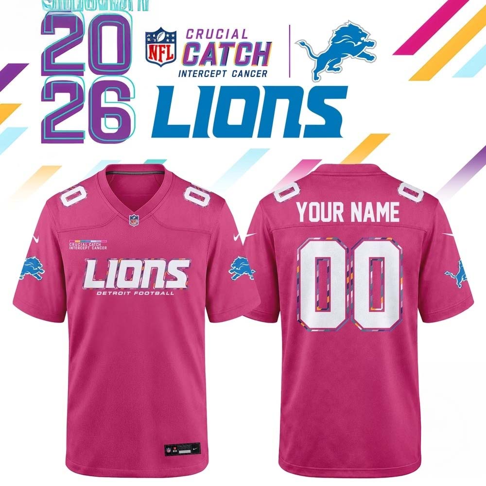 Detroit Lions NFL Crucial Catch 2026 Pink Limited Edition Football Jersey 2 - Unicasport Detroit Lions NFL Crucial Catch 2026 Pink Limited Edition Football Jersey