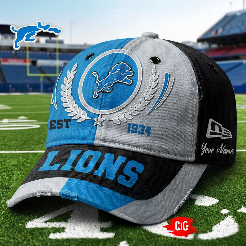Detroit Lions NFL Split Color New Era Classic Cap