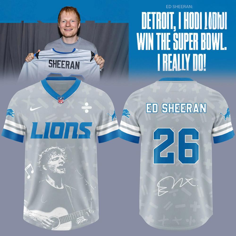 Detroit Lions x Ed Sheeran Edition 2026 Graphic Football Jersey Music Tour Style 1 - Unicasport Detroit Lions x Ed Sheeran Edition 2026 Graphic Football Jersey Music Tour Style