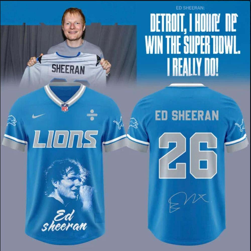 Detroit Lions x Ed Sheeran Special Edition Honolulu Football Jersey Football Fanwear 2 - Unicasport Detroit Lions x Ed Sheeran Special Edition Honolulu Football Jersey Football Fanwear