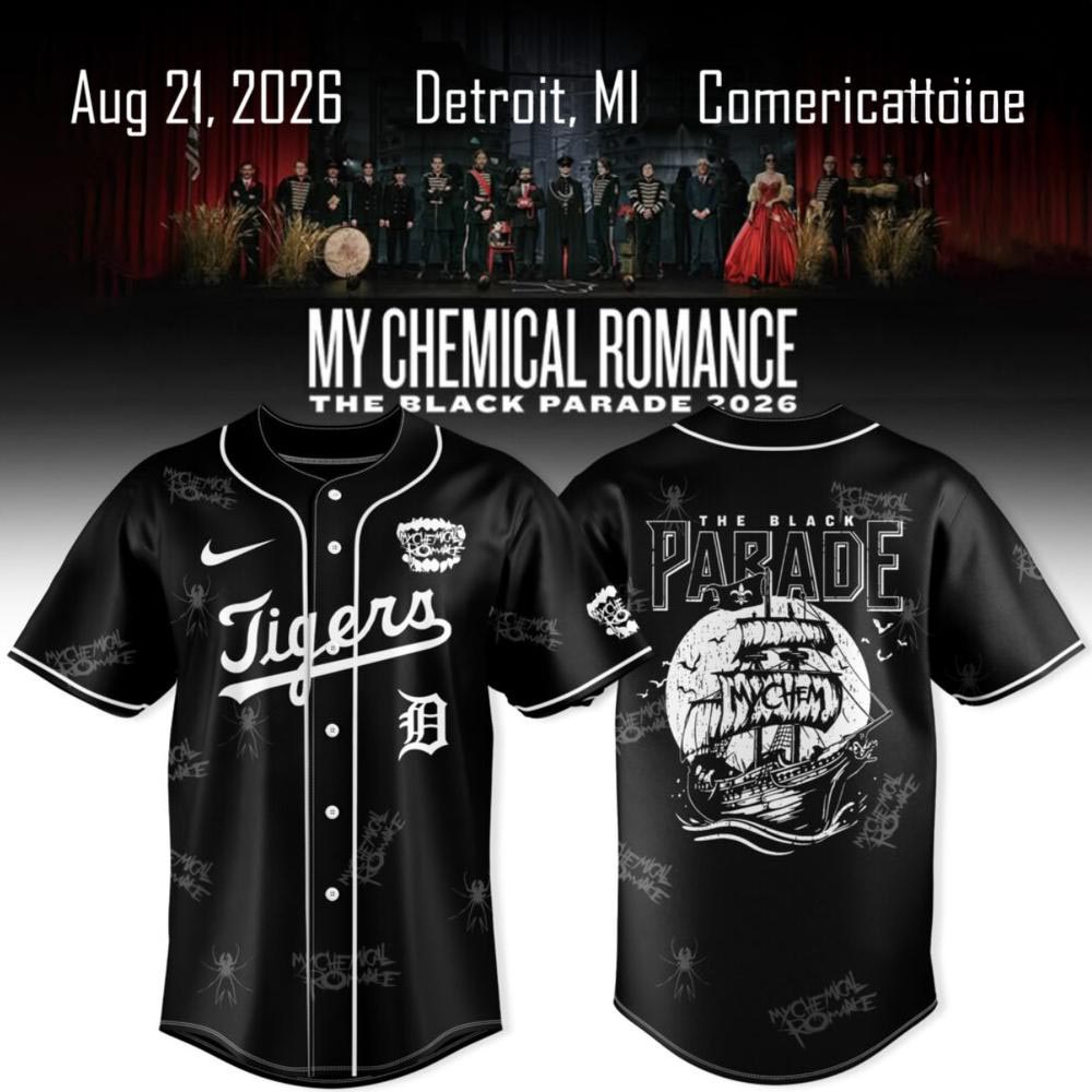 Detroit Tigers My Chemical Romance The Black Parade Tour Baseball Jersey Music and Baseball Fan Gift 2 - Unicasport Detroit Tigers My Chemical Romance The Black Parade Tour Baseball Jersey Music and Baseball Fan Gift
