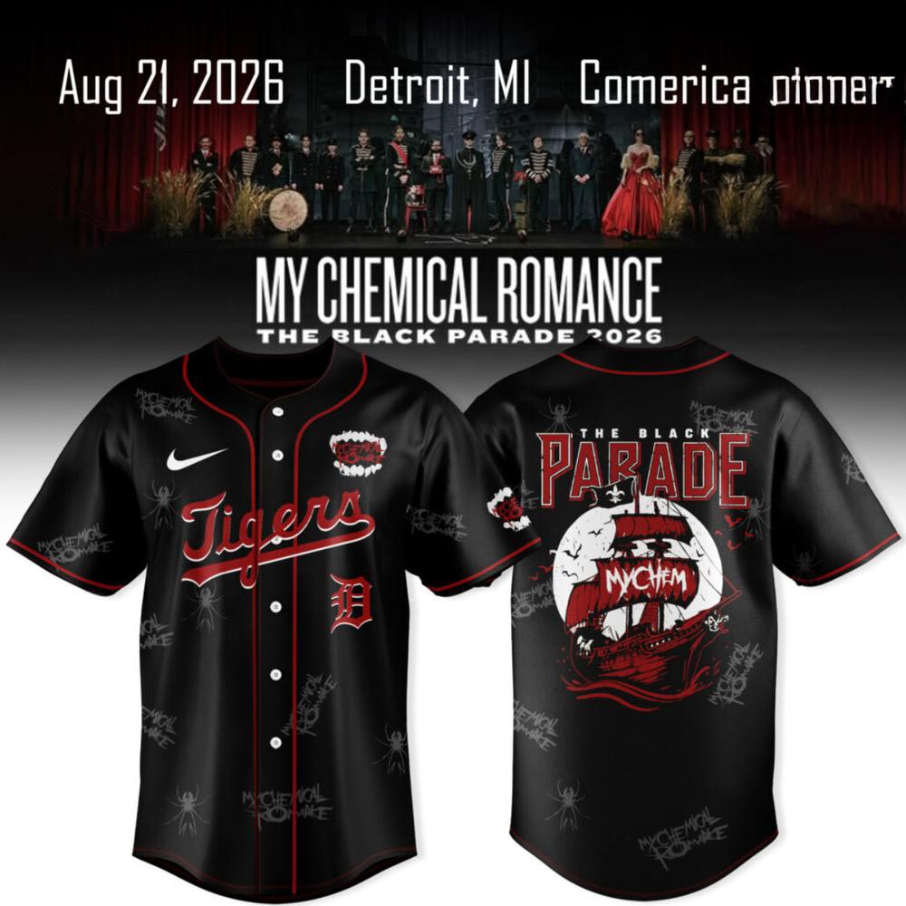 Detroit Tigers x My Chemical Romance The Black Parade Tour Jersey Baseball Rock Concert Fan Apparel 1 - Unicasport Detroit Tigers x My Chemical Romance The Black Parade Tour Jersey Baseball Rock Concert Fan Apparel