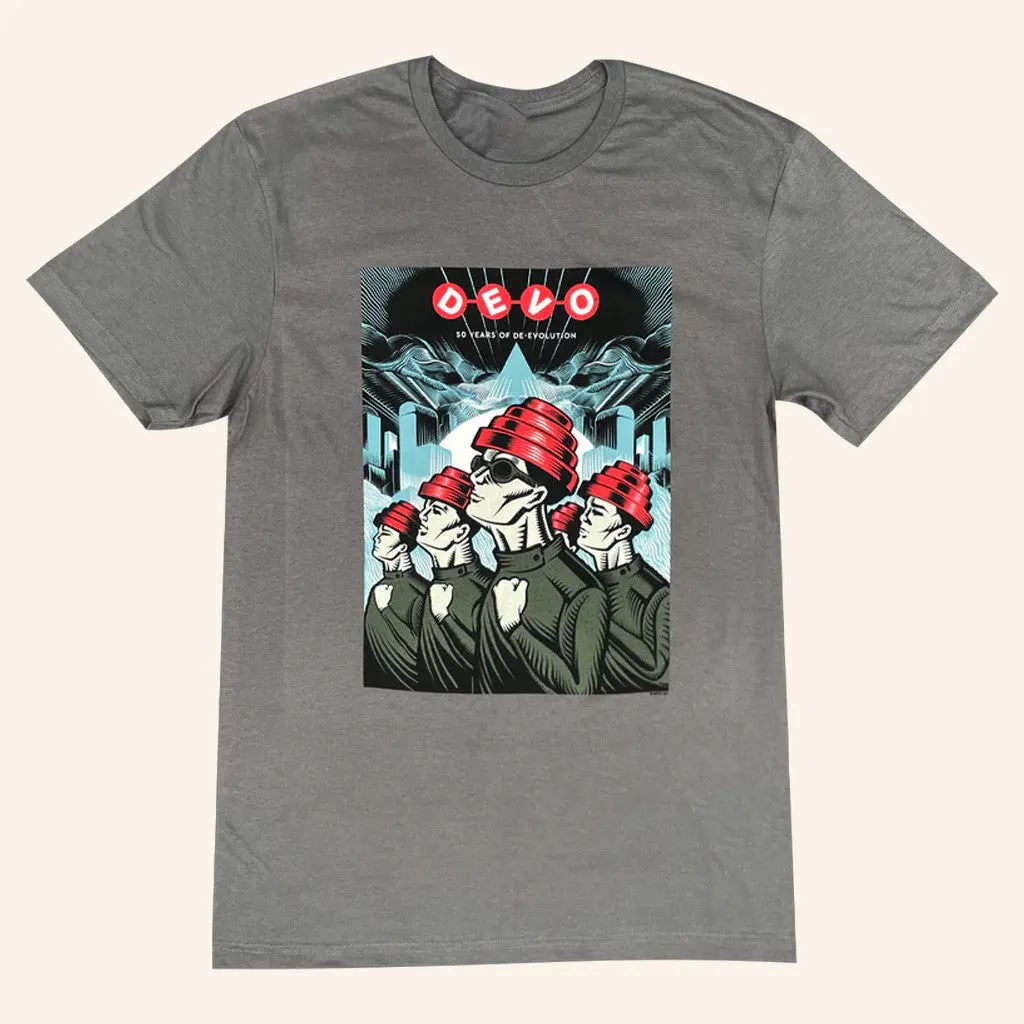 Devo Merch 50 Years Of De Evolution Gray TShirt Gifts For Friends
