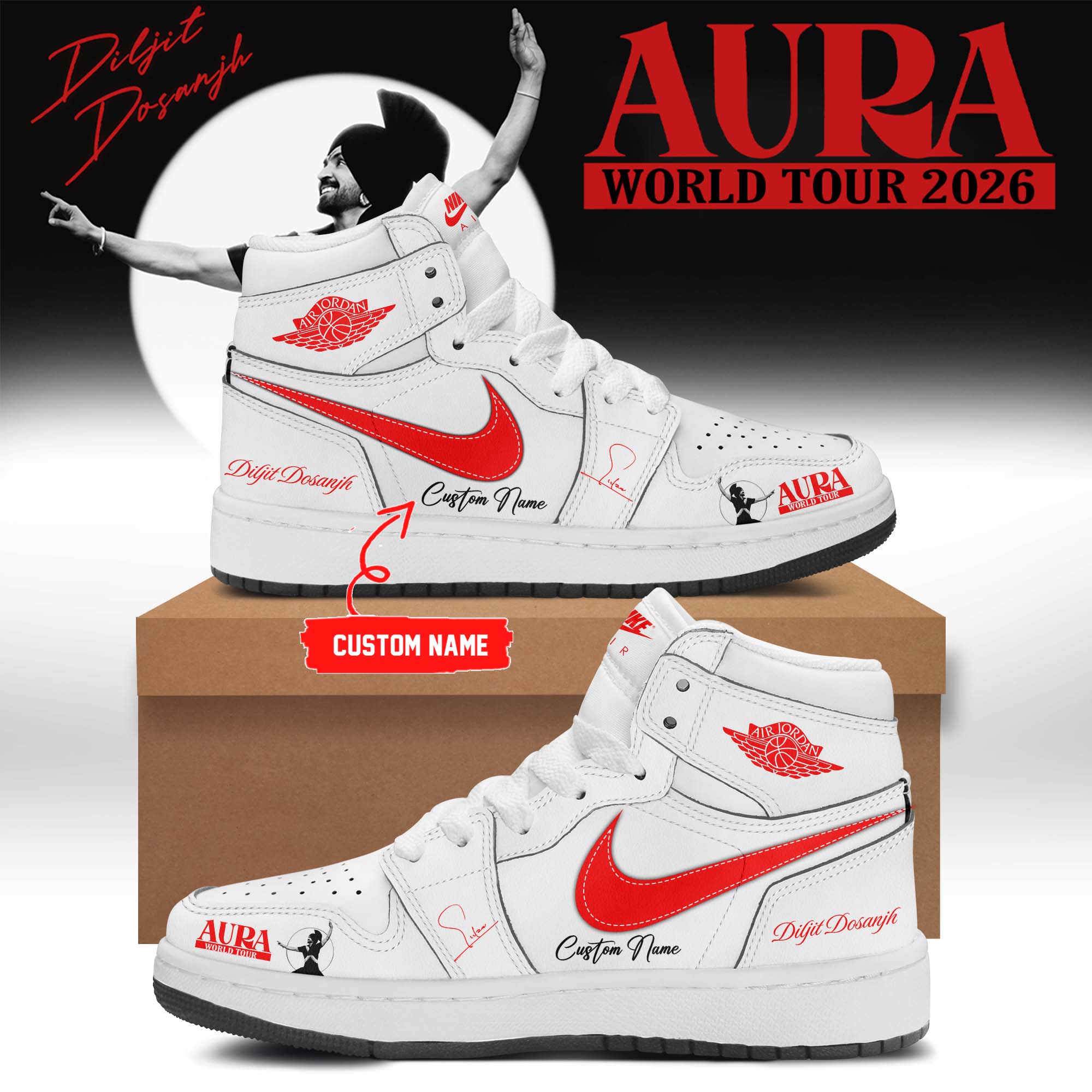 Diljit Dosanjh AURA World Tour 2026 Collector Fan Sneakers Collection