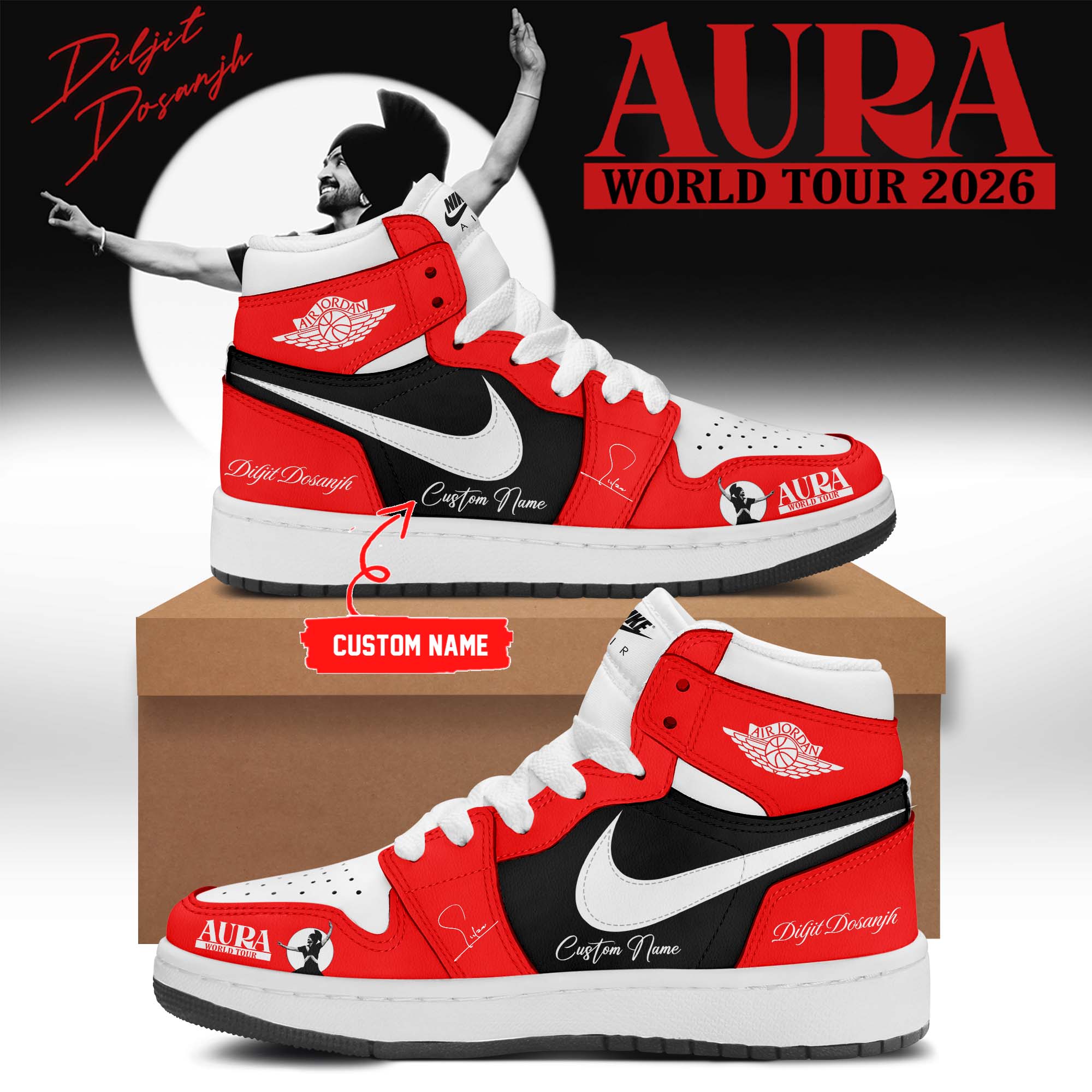 Diljit Dosanjh AURA World Tour 2026 Collector Tour Sneakers