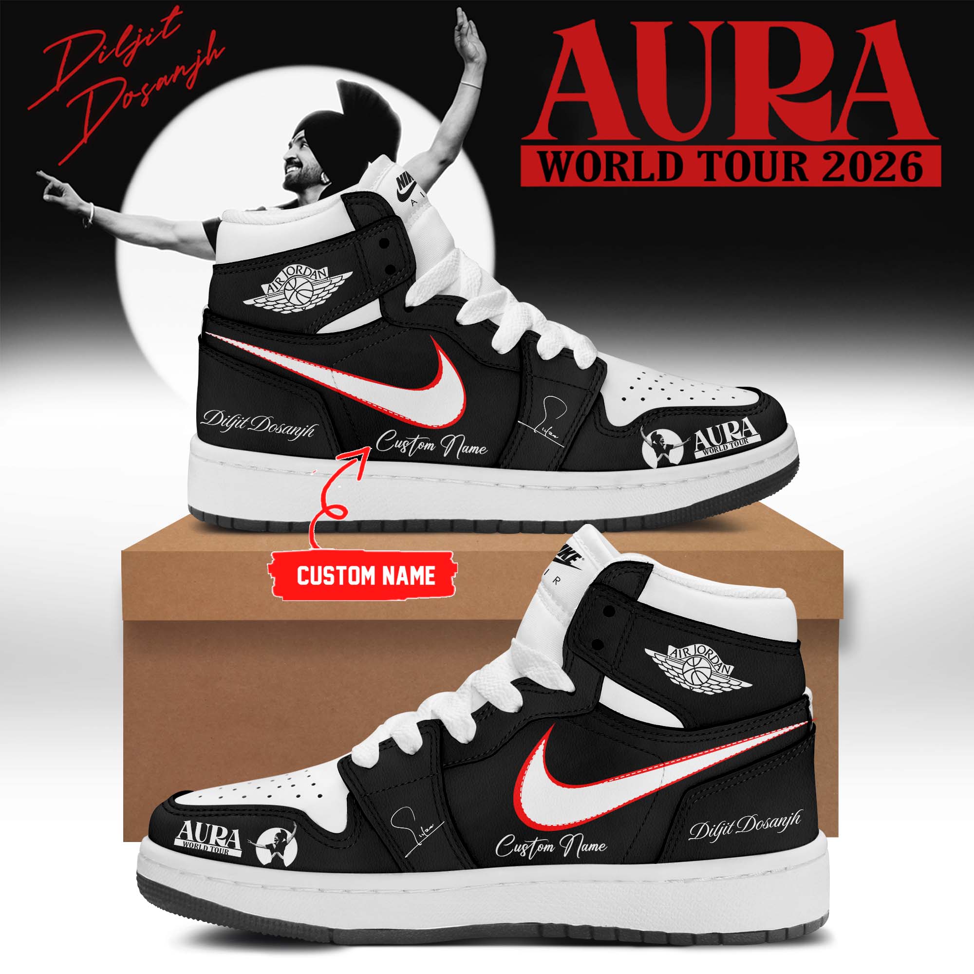 Diljit Dosanjh AURA World Tour 2026 Exclusive Tour Sneakers