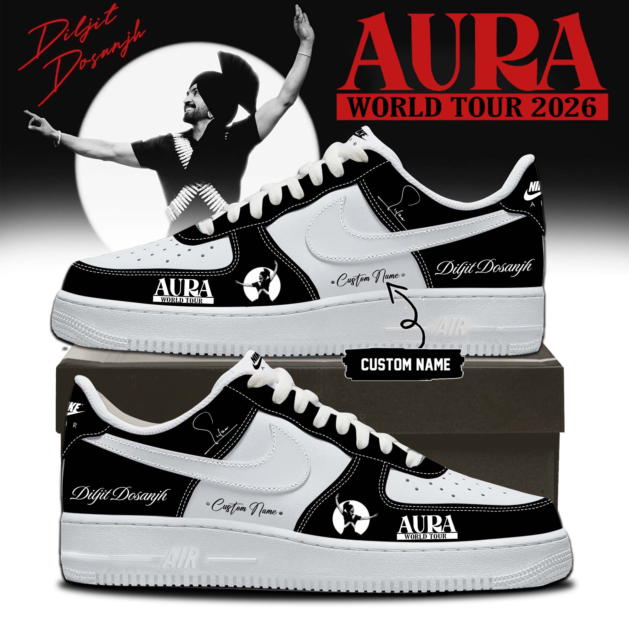 Diljit Dosanjh AURA World Tour 2026 Limited Concert Sneakers