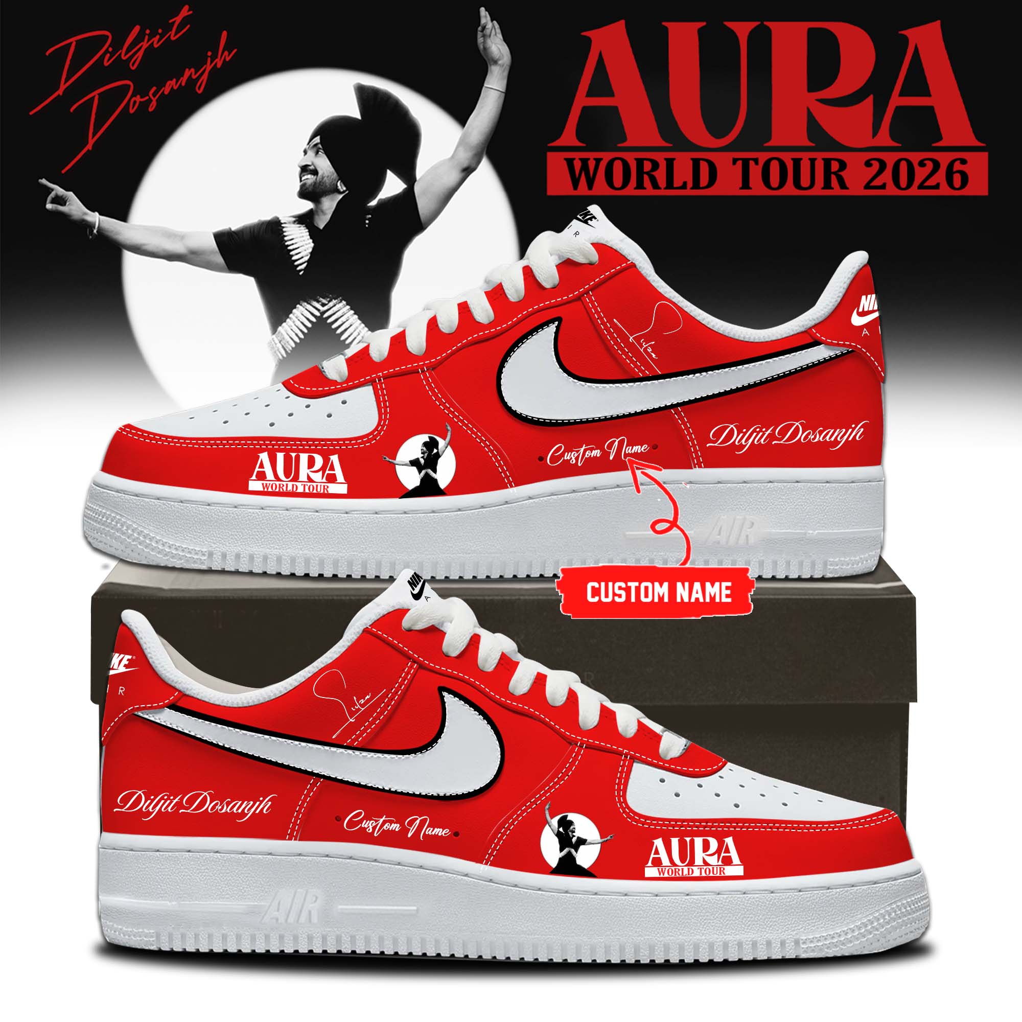 Diljit Dosanjh AURA World Tour 2026 Official Concert Sneakers