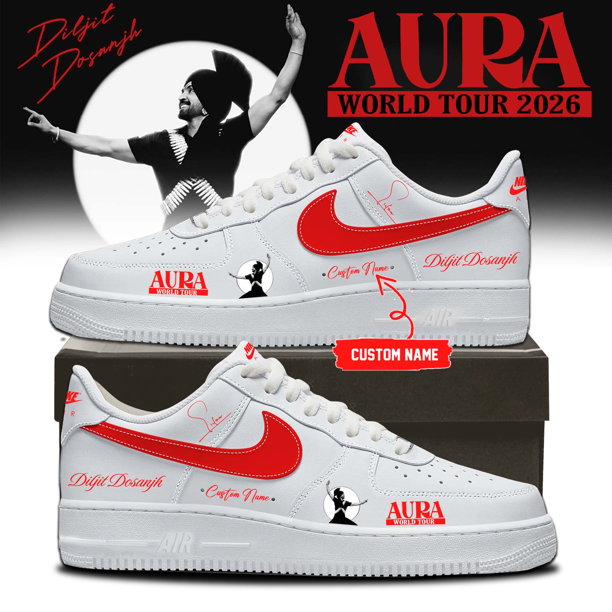 Diljit Dosanjh AURA World Tour 2026 Official Tour Sneakers Collection