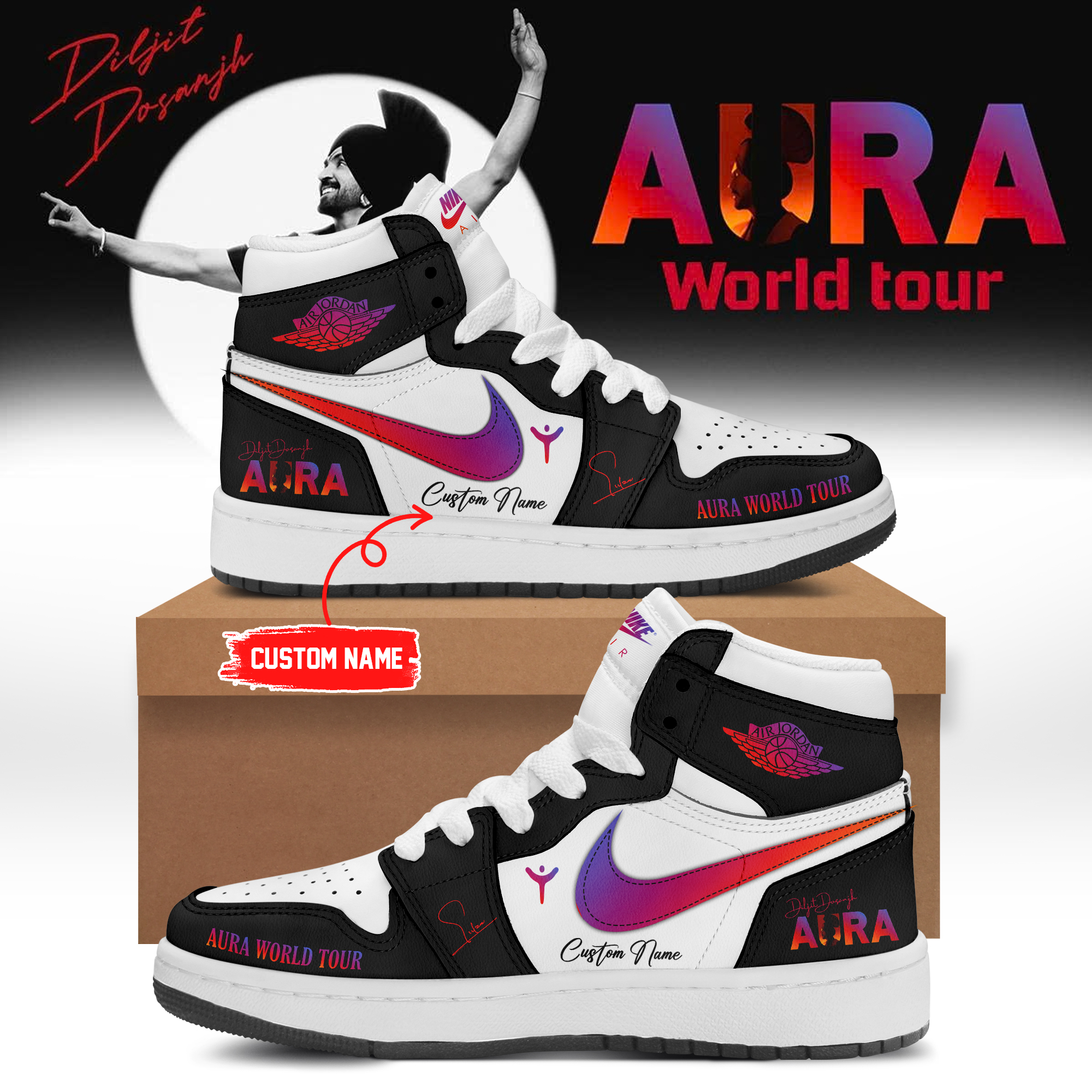 Diljit Dosanjh AURA World Tour 2026 Official Tour Sneakers Collection1