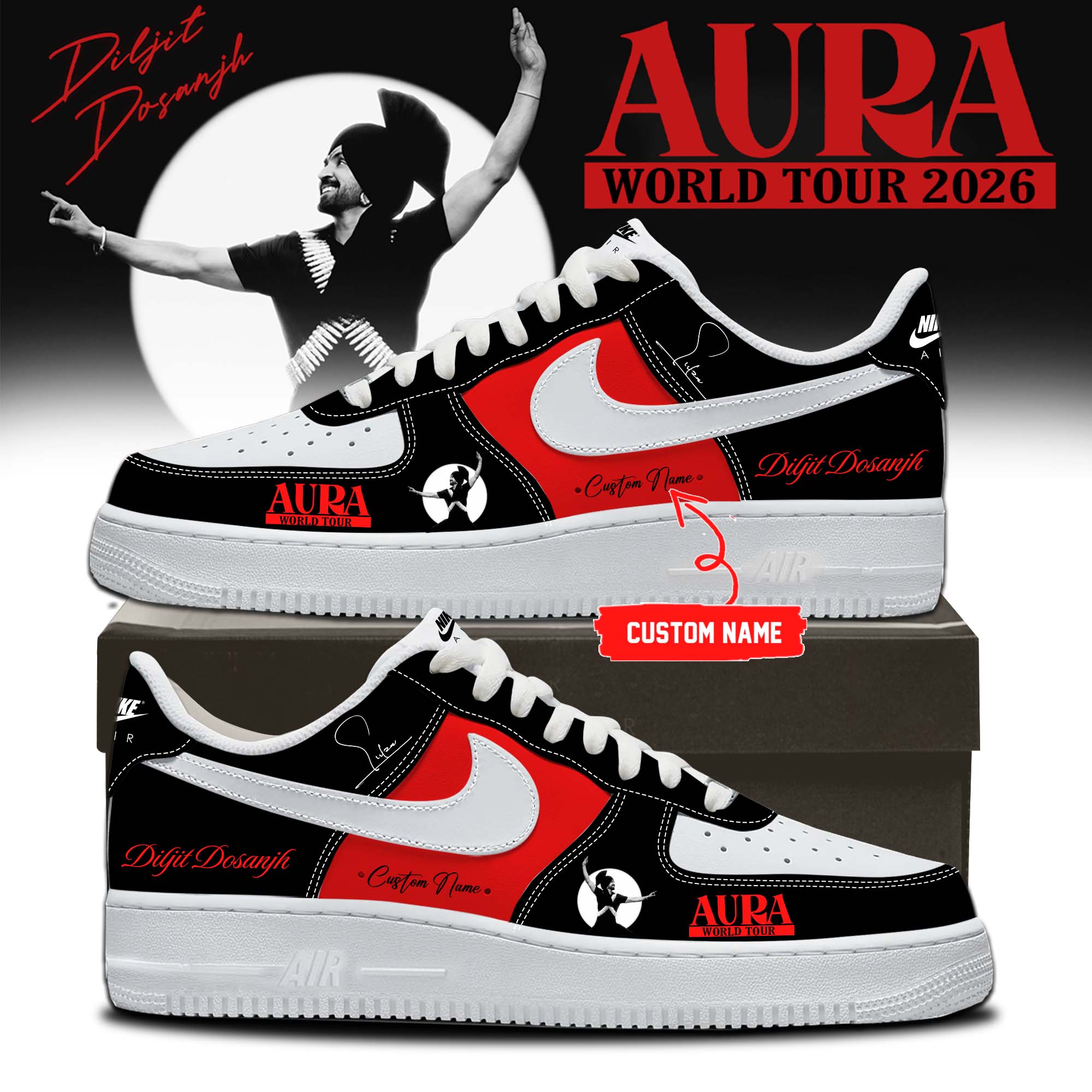 Diljit Dosanjh AURA World Tour 2026 Premium Fan Sneakers Edition