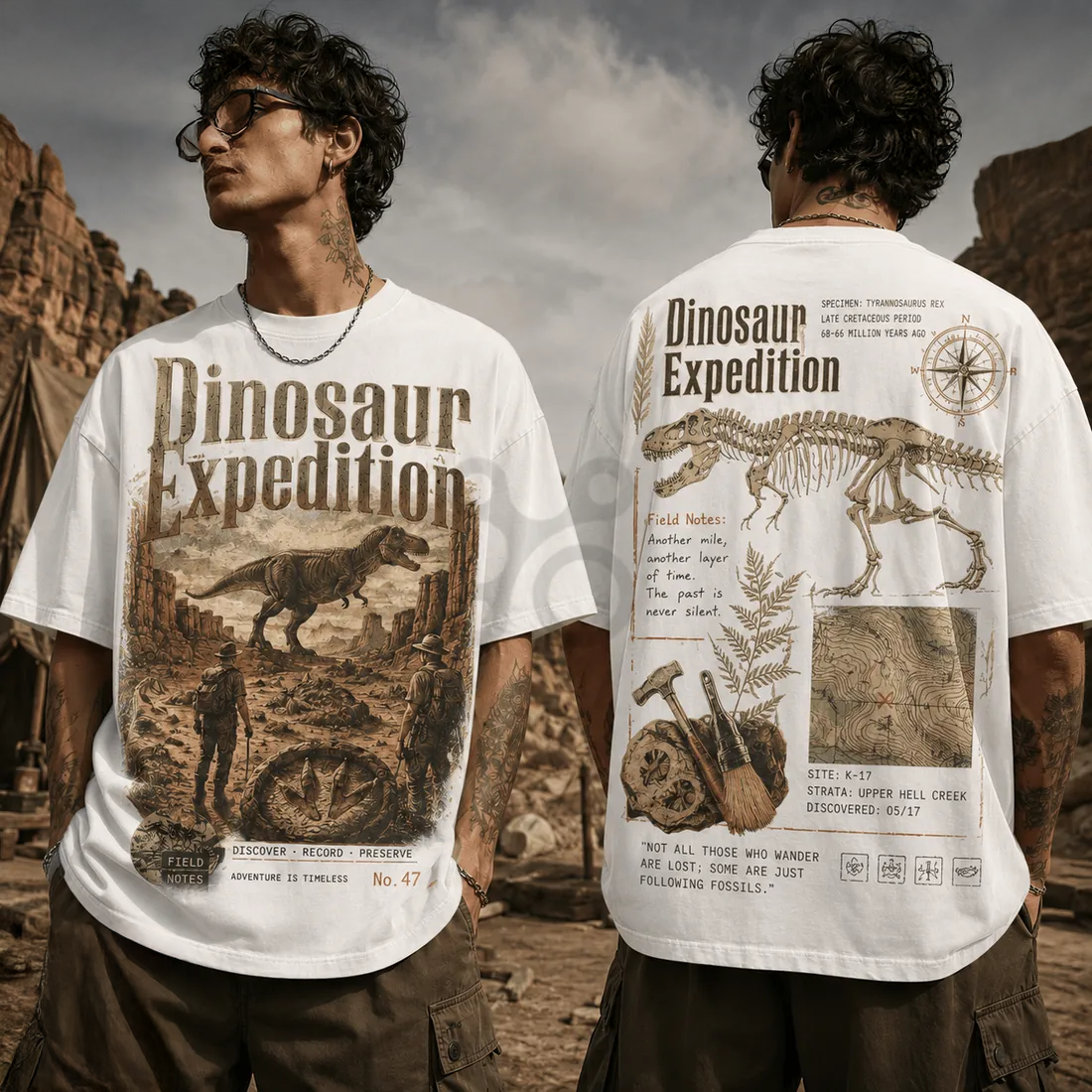 Dinosaur Expedition Tyrannosaurus Rex Fossil Graphic T Shirt Collection