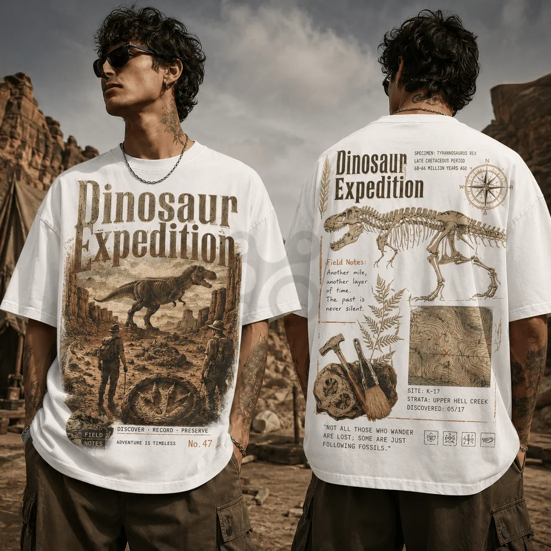 Dinosaur Expedition Tyrannosaurus Rex Fossil Graphic T Shirt Collection