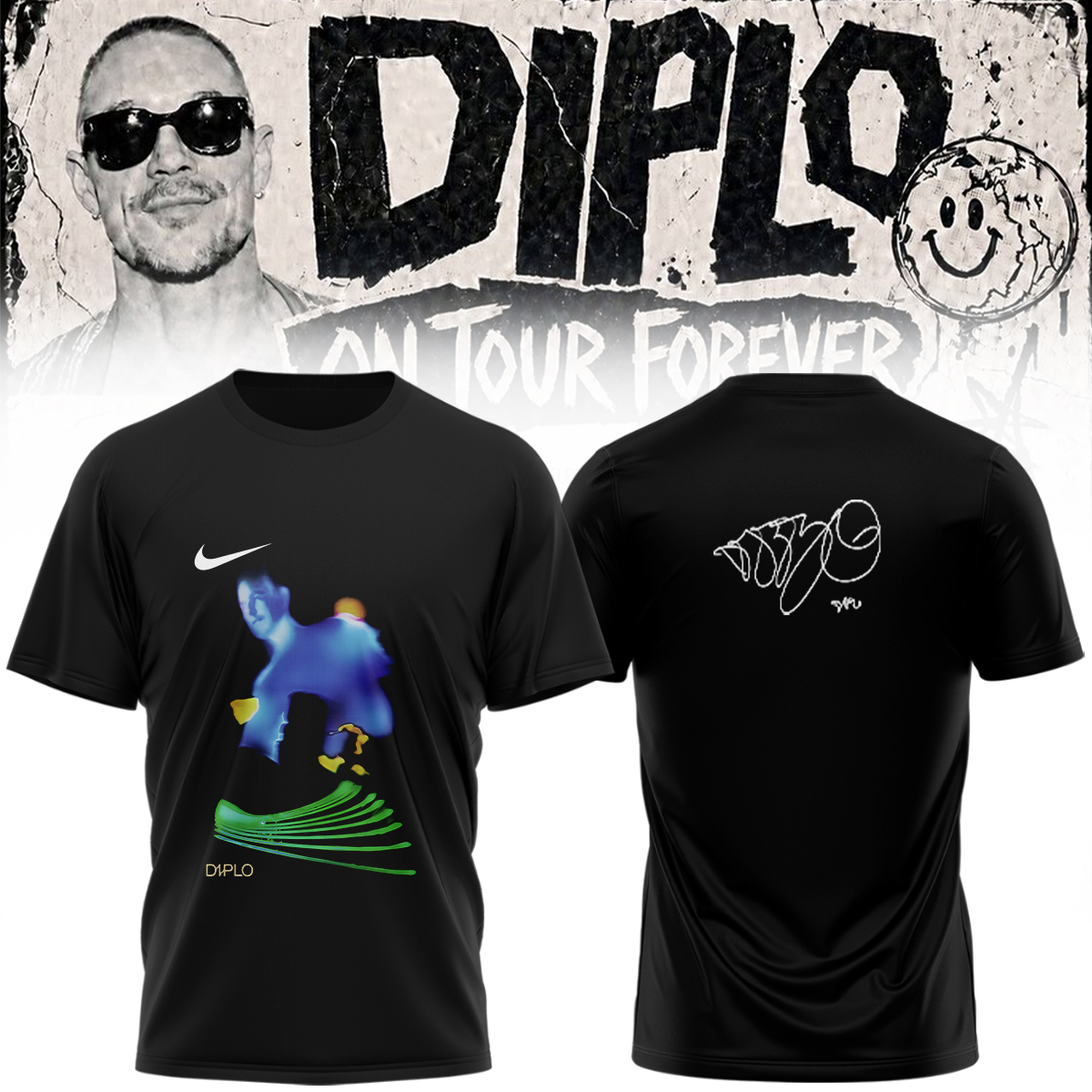 Diplo On Tour Forever Signed Limited Edition Graphic T Shirt