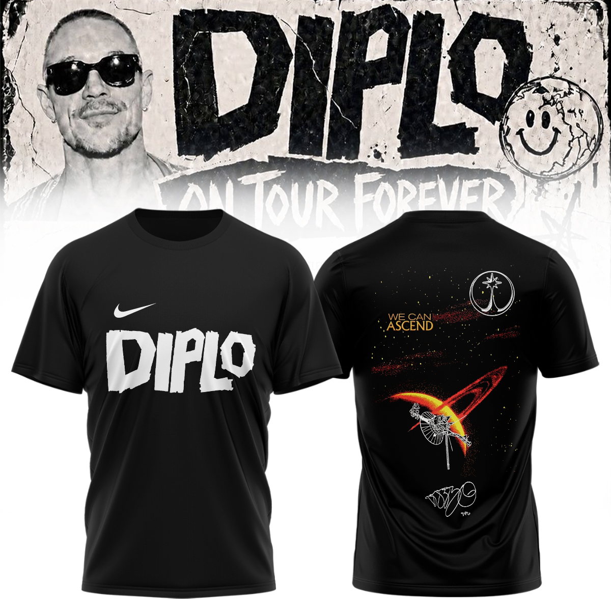 Diplo On Tour Forever Signed Premium Concert Graphic Tee