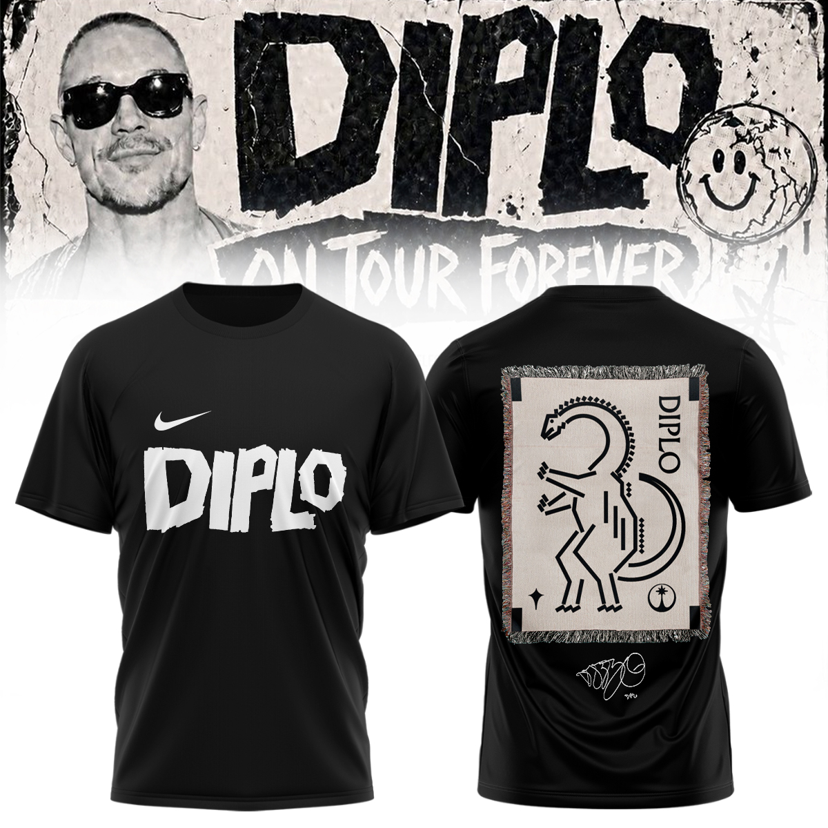 Diplo On Tour Forever Signed Premium Festival Graphic T Shirt