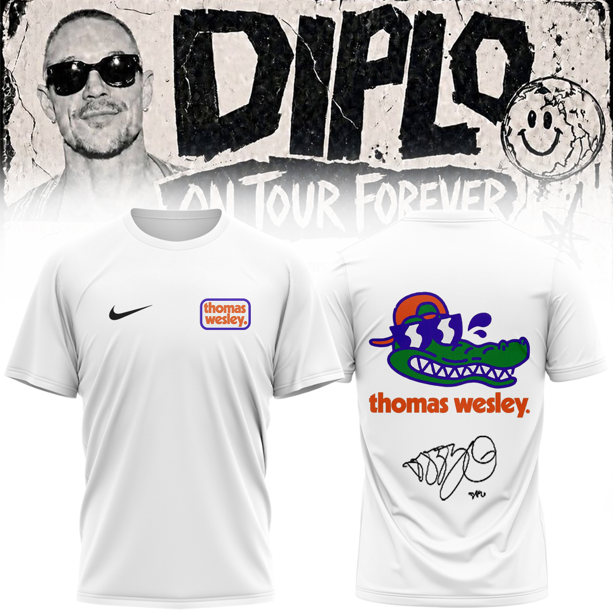 Diplo On Tour Forever Signed Signature Tour Graphic Tee