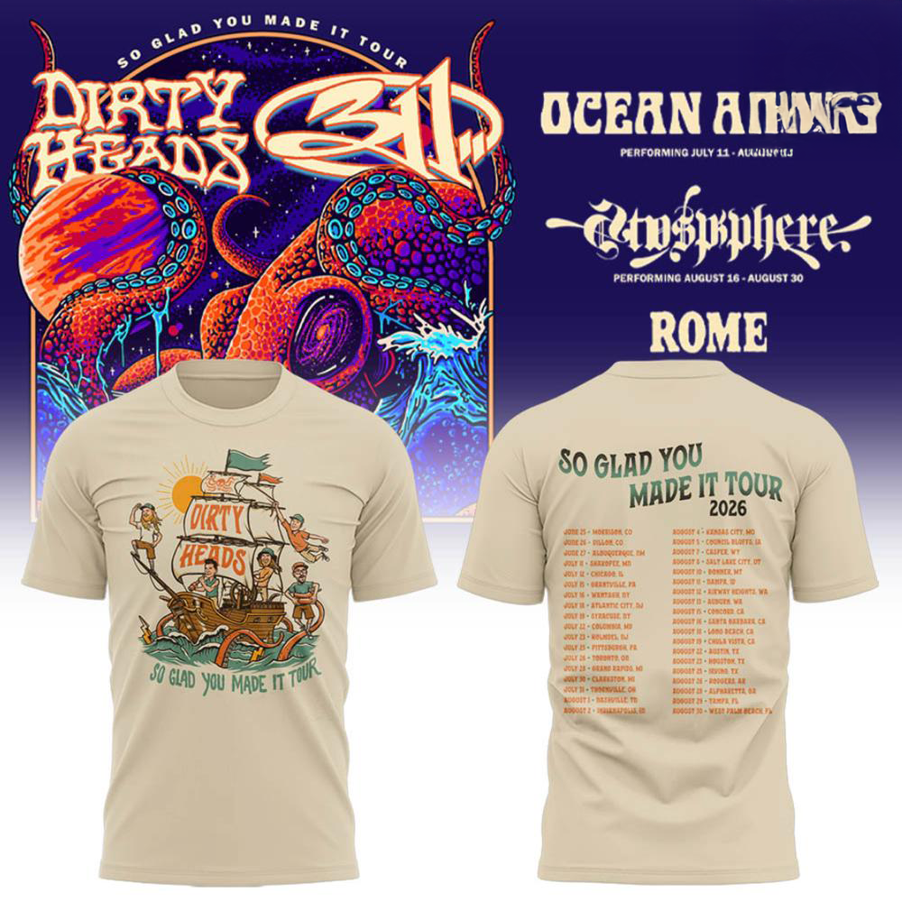 Dirty Heads x 311 So Glad You Made It Tour 2026 T Shirt