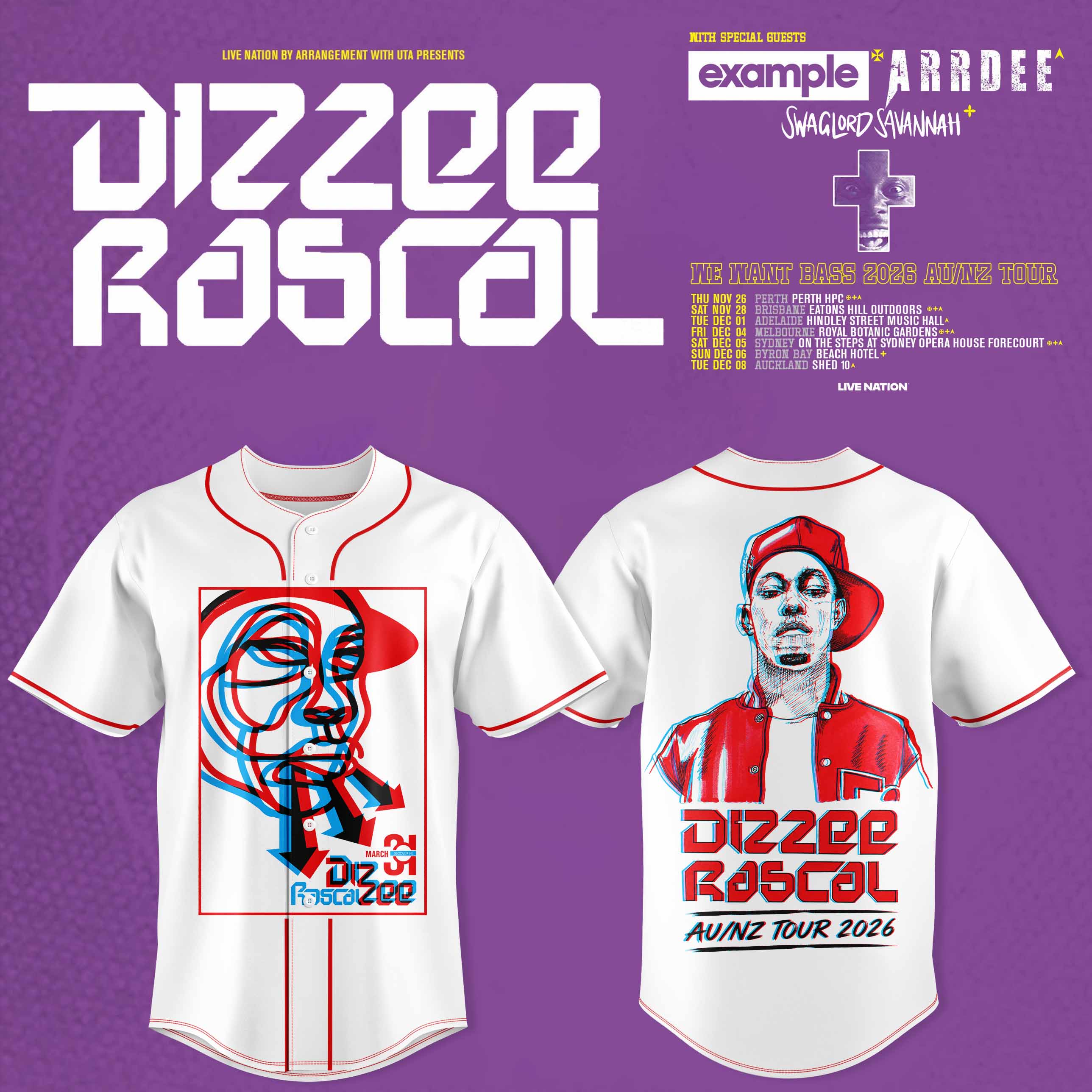 Dizzee Rascal We Want Bass Collection Collector Baseball Jersey Edition