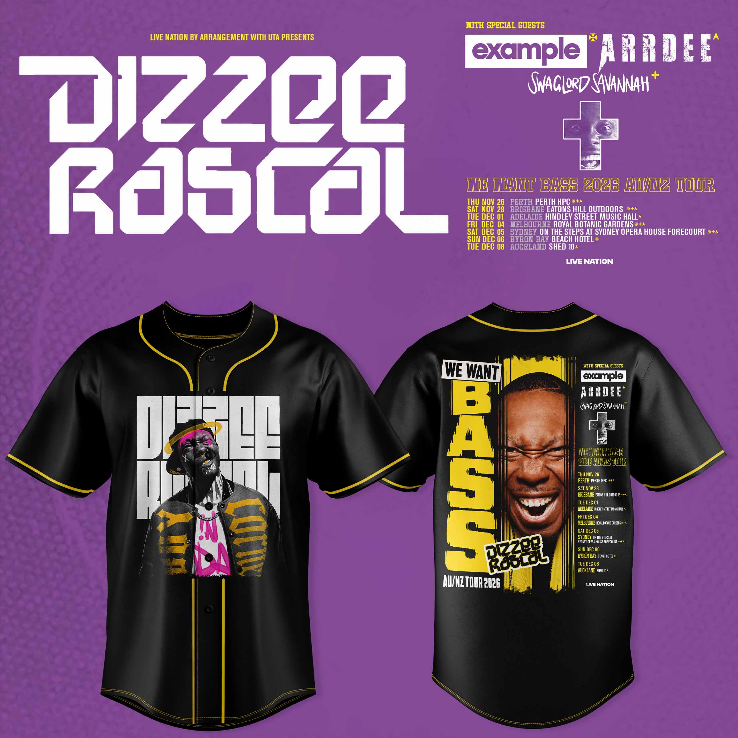 Dizzee Rascal We Want Bass Collection Limited Baseball Jersey Collection