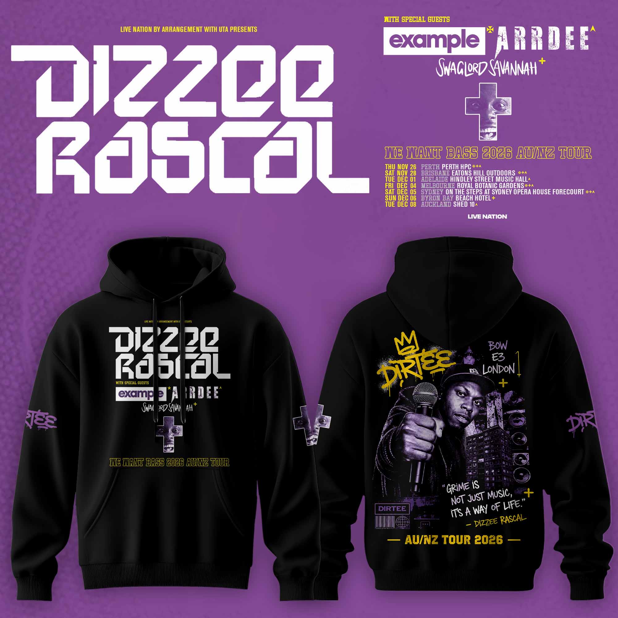 Dizzee Rascal We Want Bass Collection Official Fan Hoodie