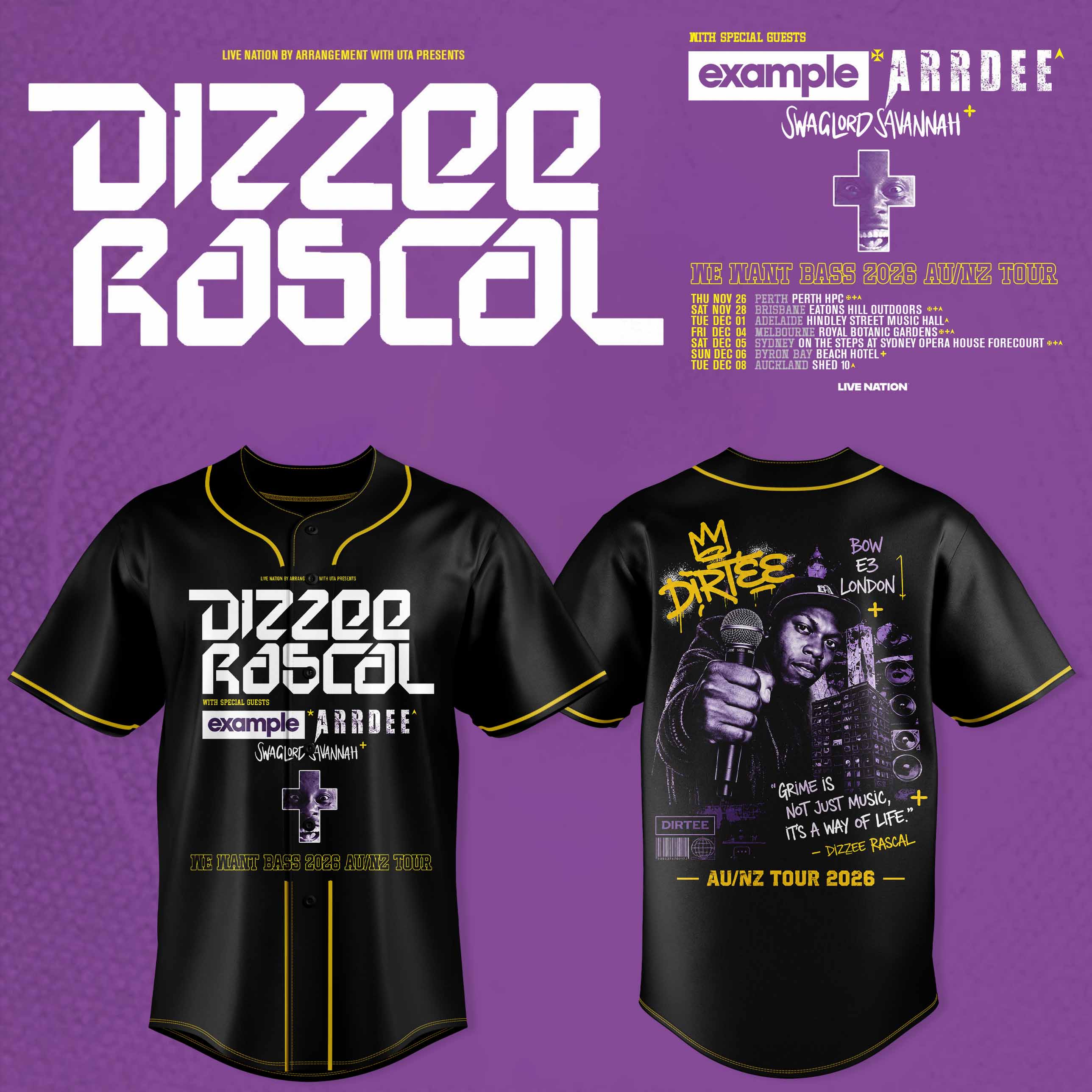 Dizzee Rascal We Want Bass Collection Premium Baseball Jersey