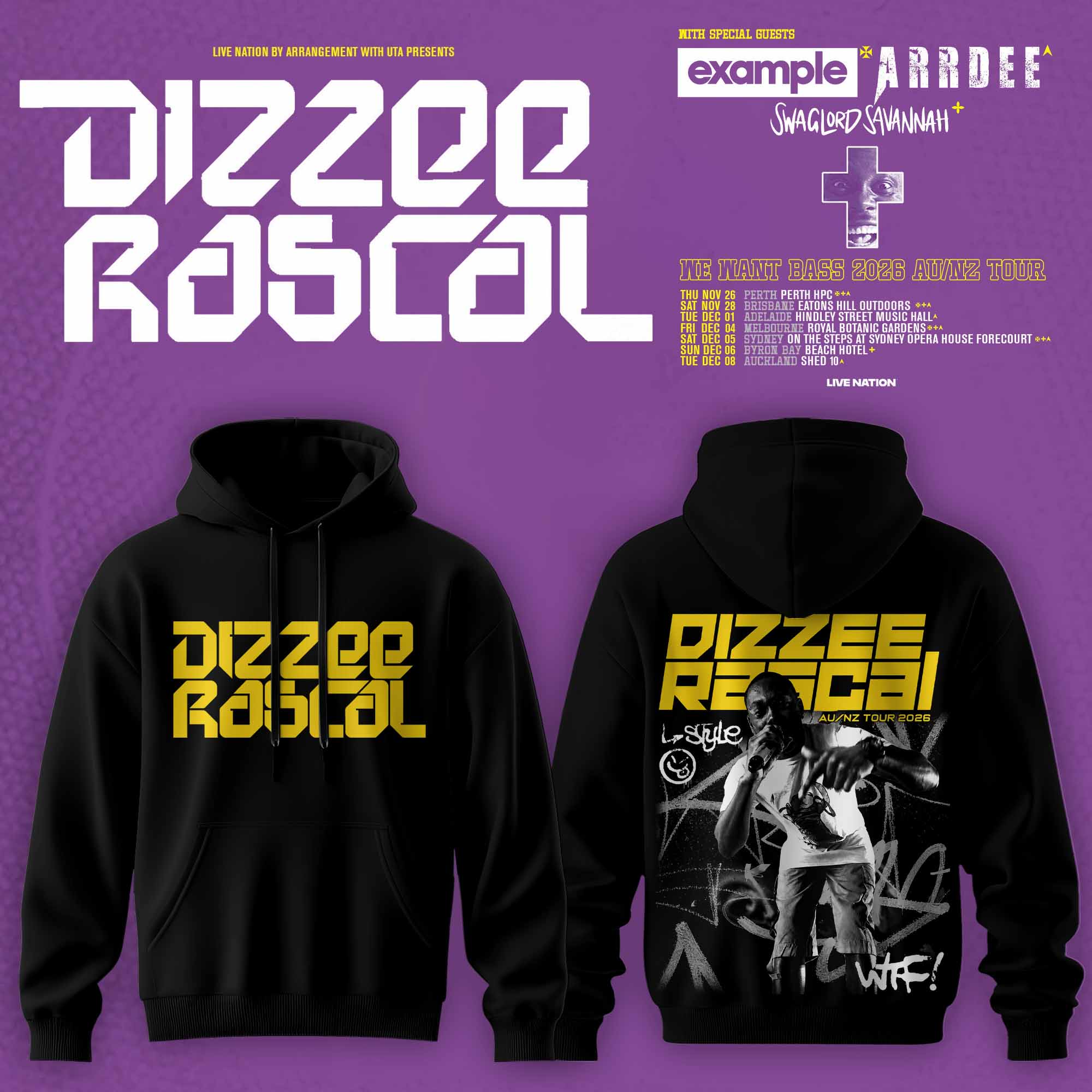 Dizzee Rascal We Want Bass Collection Premium Concert Hoodie