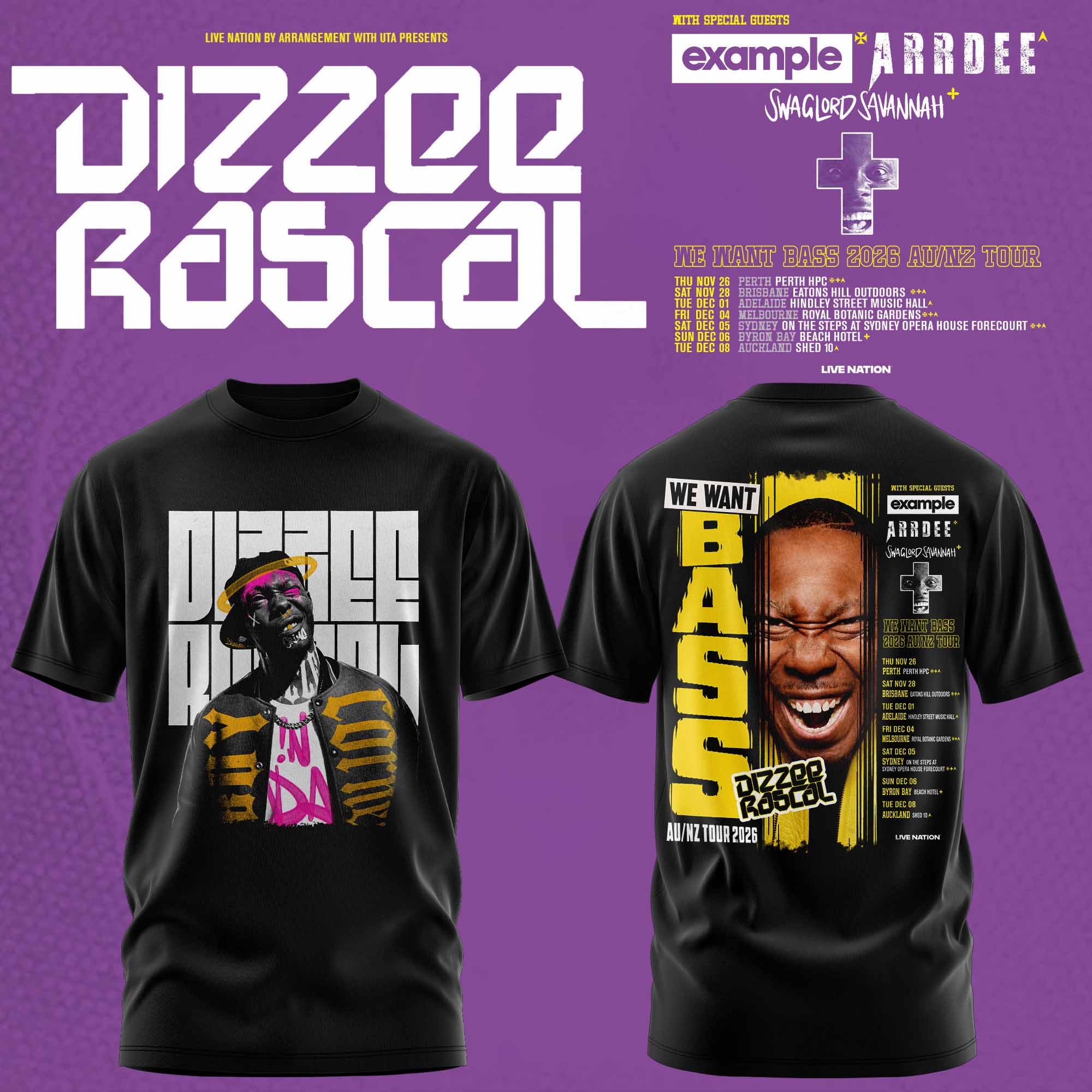 Dizzee Rascal We Want Bass Limited Edition Merchandise Fan T Shirt