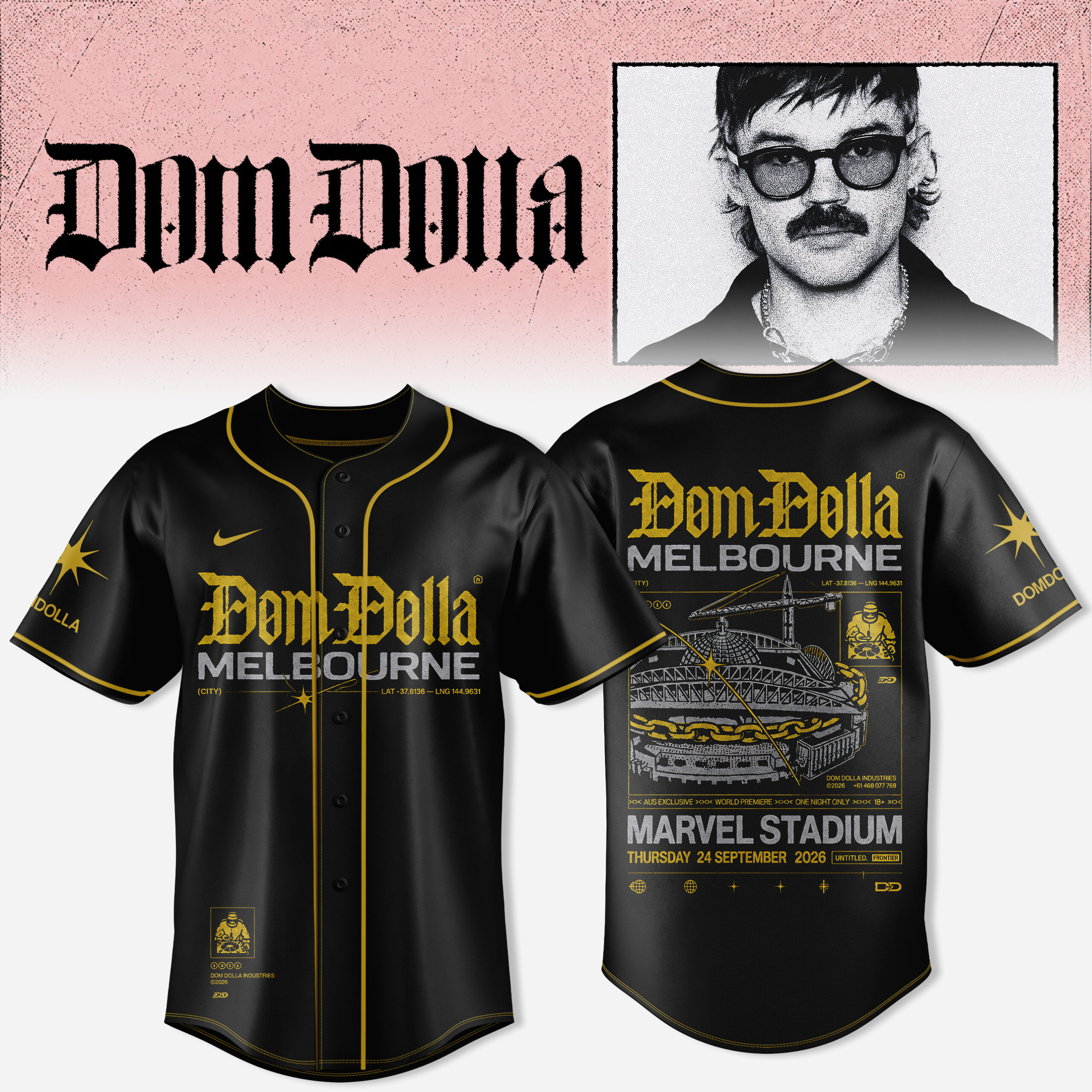 Dom Dolla Tour Collection Limited Edition Baseball Jersey