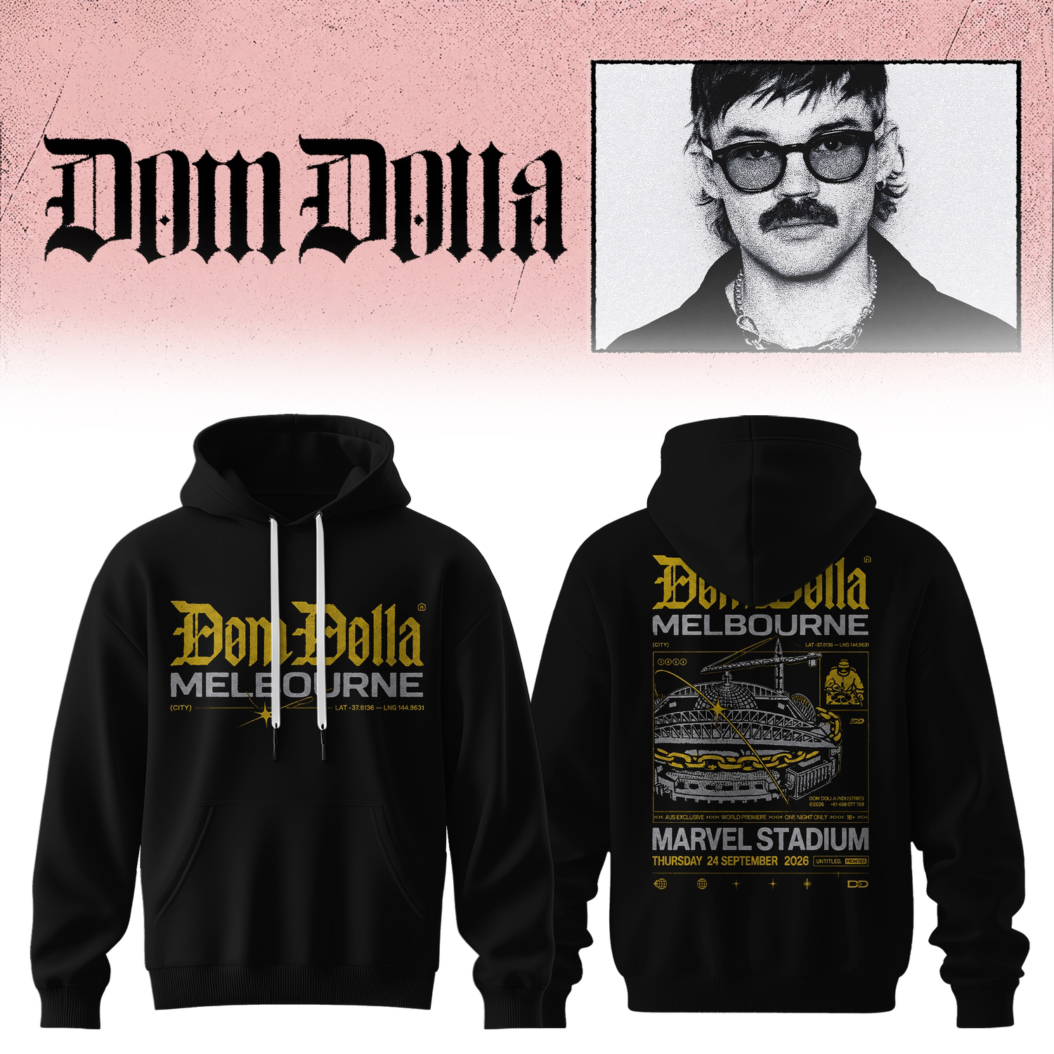 Dom Dolla Tour X Collection Baseball Hoodie 2026 Premium Fan Edition