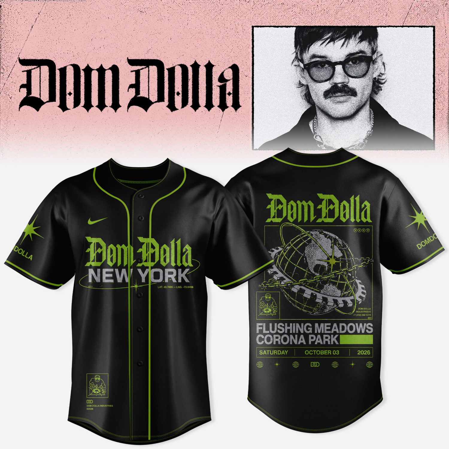 Dom Dolla Tour X Collection Baseball Jersey 2026 Official Merchandise