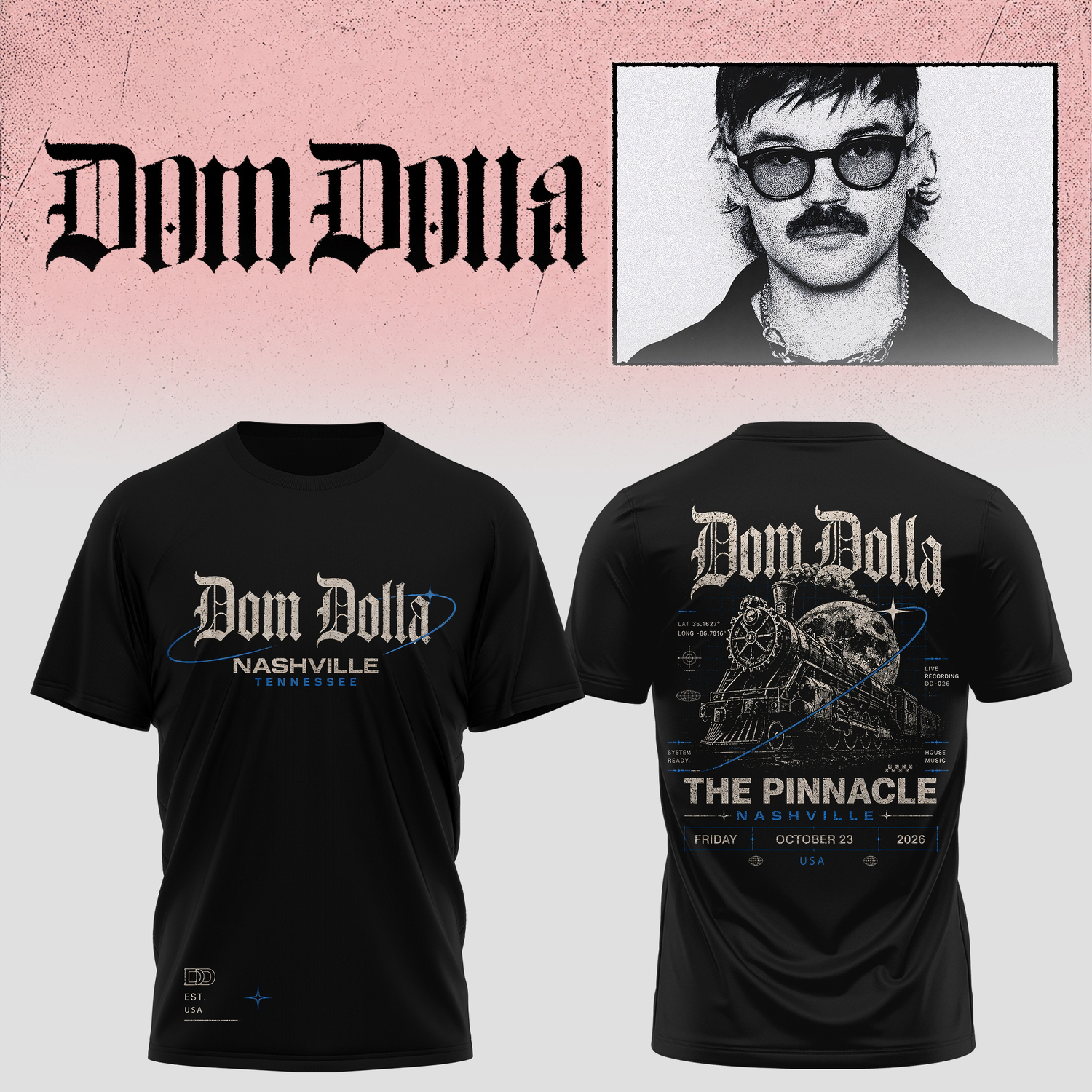 Dom Dolla Tour X Collection Baseball T Shirt 2026 Premium Fan Apparel