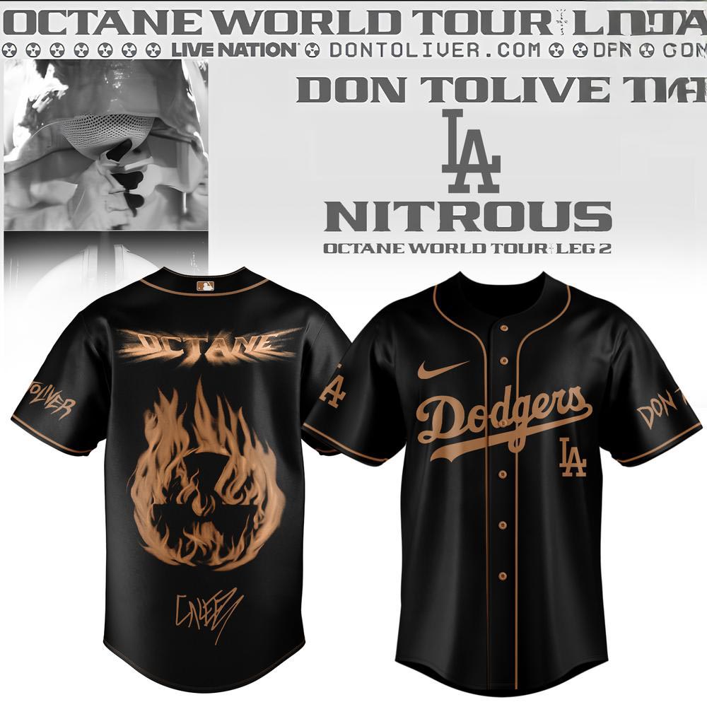 Don Toliver Octane World Tour Leg 2 x Los Angeles Baseball Jersey Flame Graphic Edition 1 - Unicasport Don Toliver Octane World Tour Leg 2 x Los Angeles Baseball Jersey Flame Graphic Edition