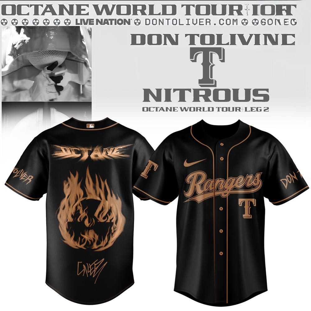 Don Toliver Octane World Tour Leg 2 x Texas Baseball Jersey Flame Graphic Edition 1 - Unicasport Don Toliver Octane World Tour Leg 2 x Texas Baseball Jersey Flame Graphic Edition