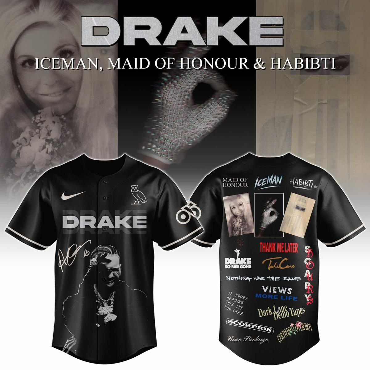 Drake New Album Iceman 2026 Baseball Jersey