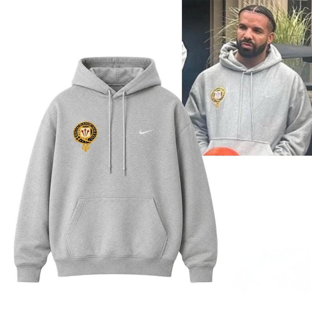 Drake Nocta Logo Grey Pullover Hoodie Inspired Streetwear Unisex Graphic Sweatshirt