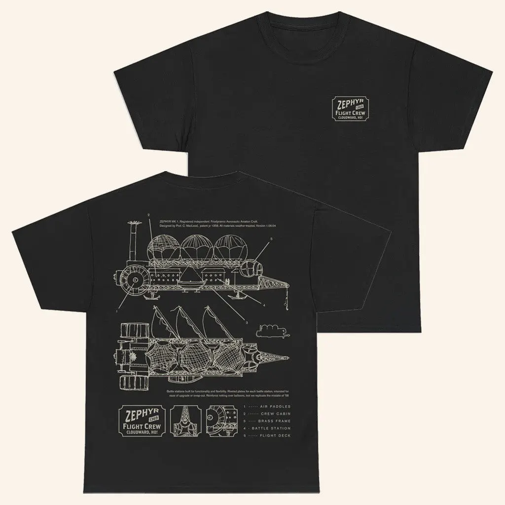 Dropout Tv Merch Zephyr Airship Diagram TShirt Best Gifts For Boyfriend
