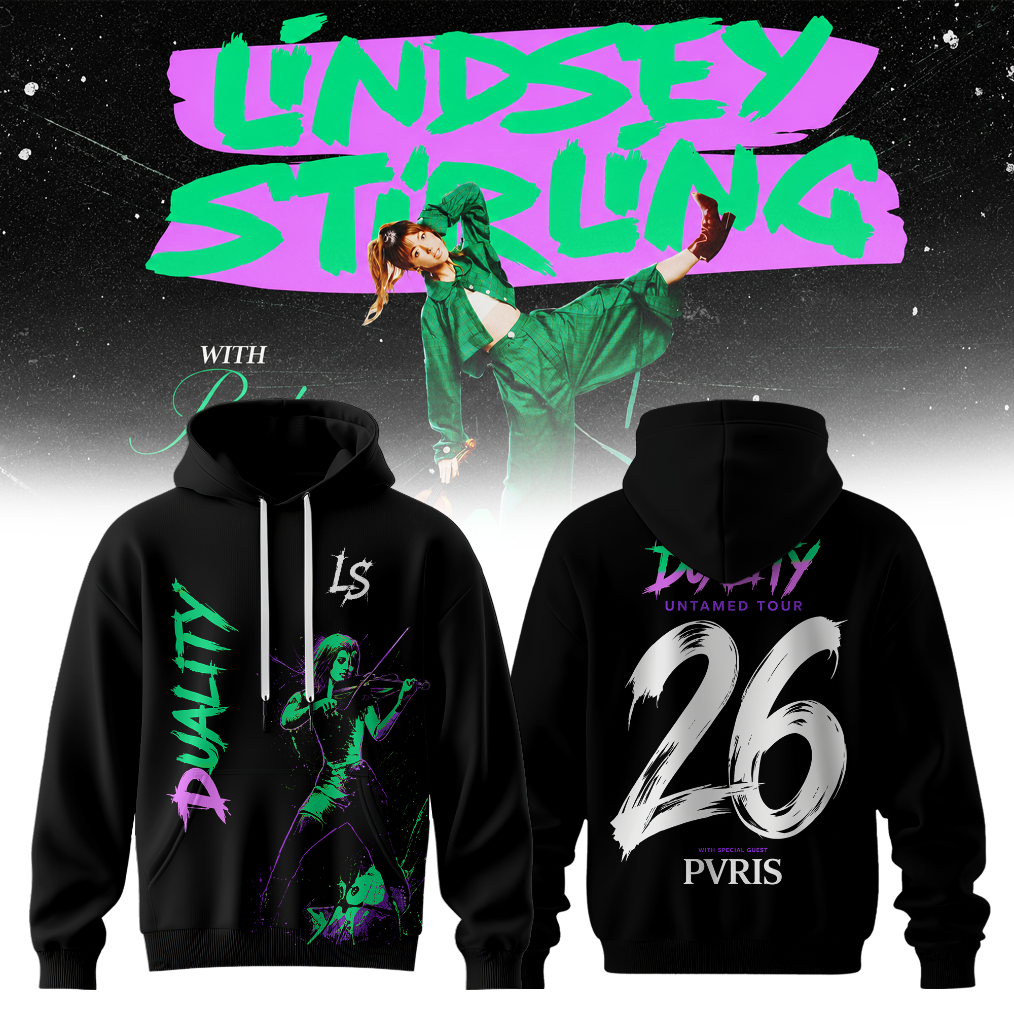 Duality Untamed Tour Premium 3D Hoodie Violin Graphic Edition
