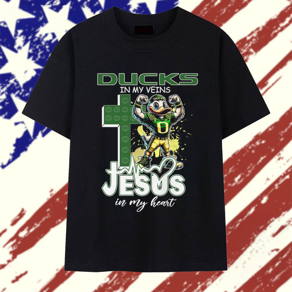 Ducks In My Veins Jesus In My Heart Mascot 2025 T Shirt