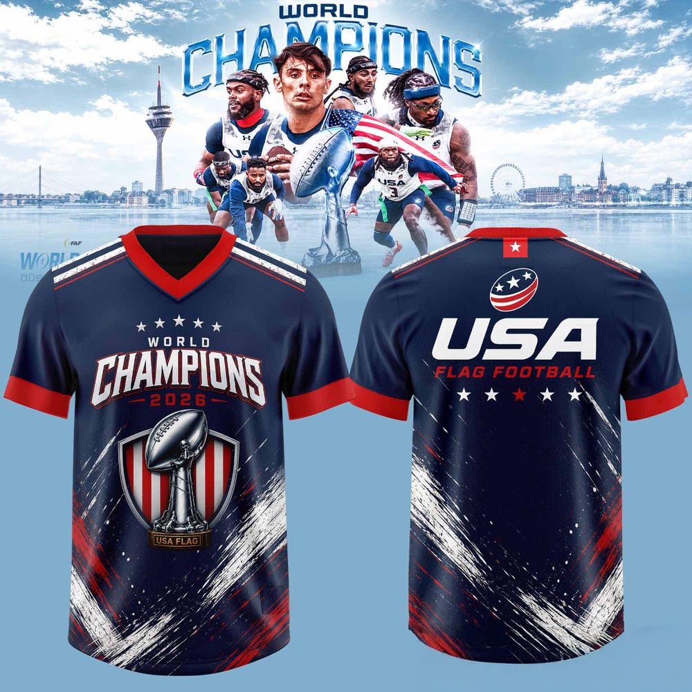 Duesseldorf 2026 Flag Football World Champions USA Football Jersey Victory Fan Apparel 2 - Unicasport Duesseldorf 2026 Flag Football World Champions USA Football Jersey Victory Fan Apparel