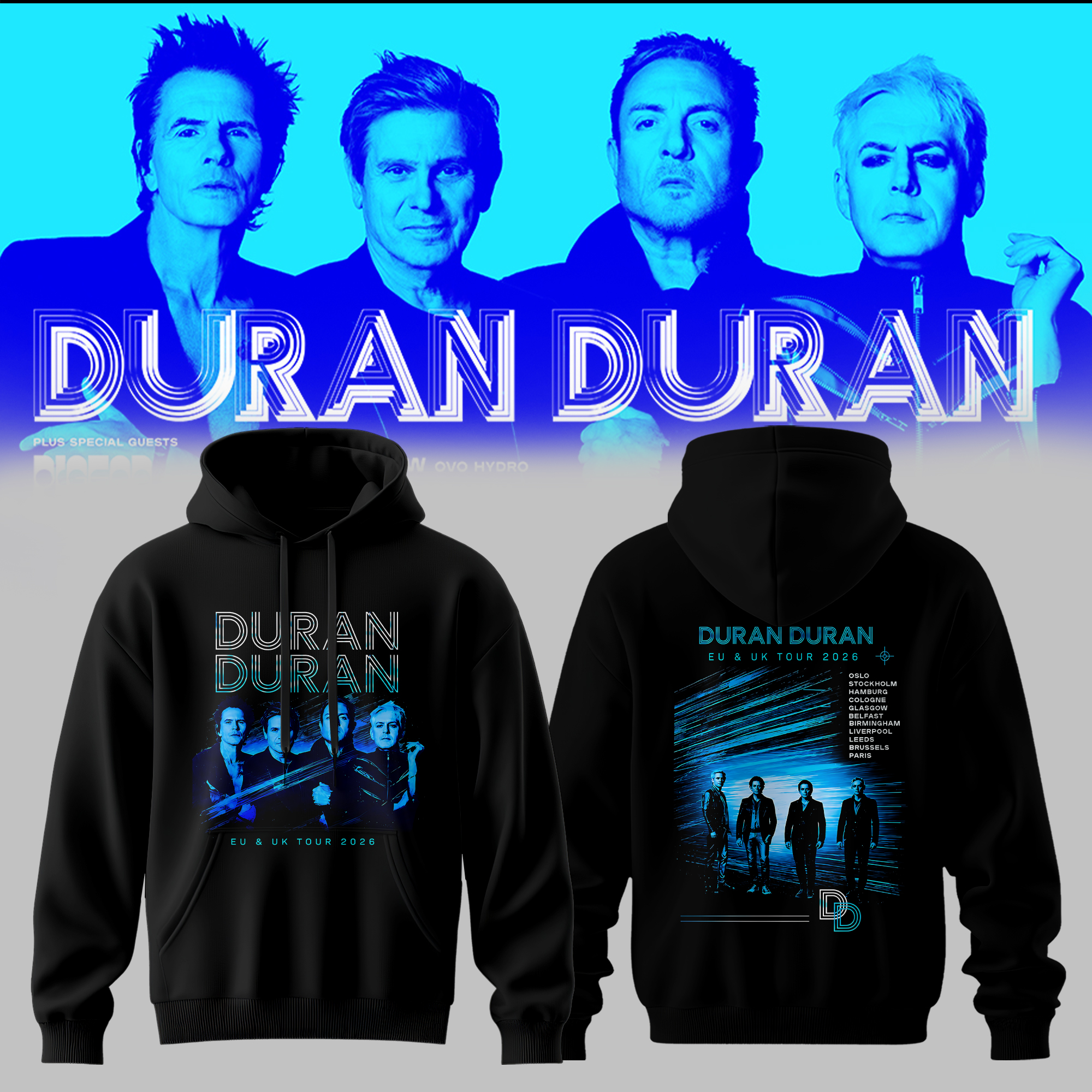 Duran Duran UK EU Autumn Tour 2026 Exclusive Tour Hoodie