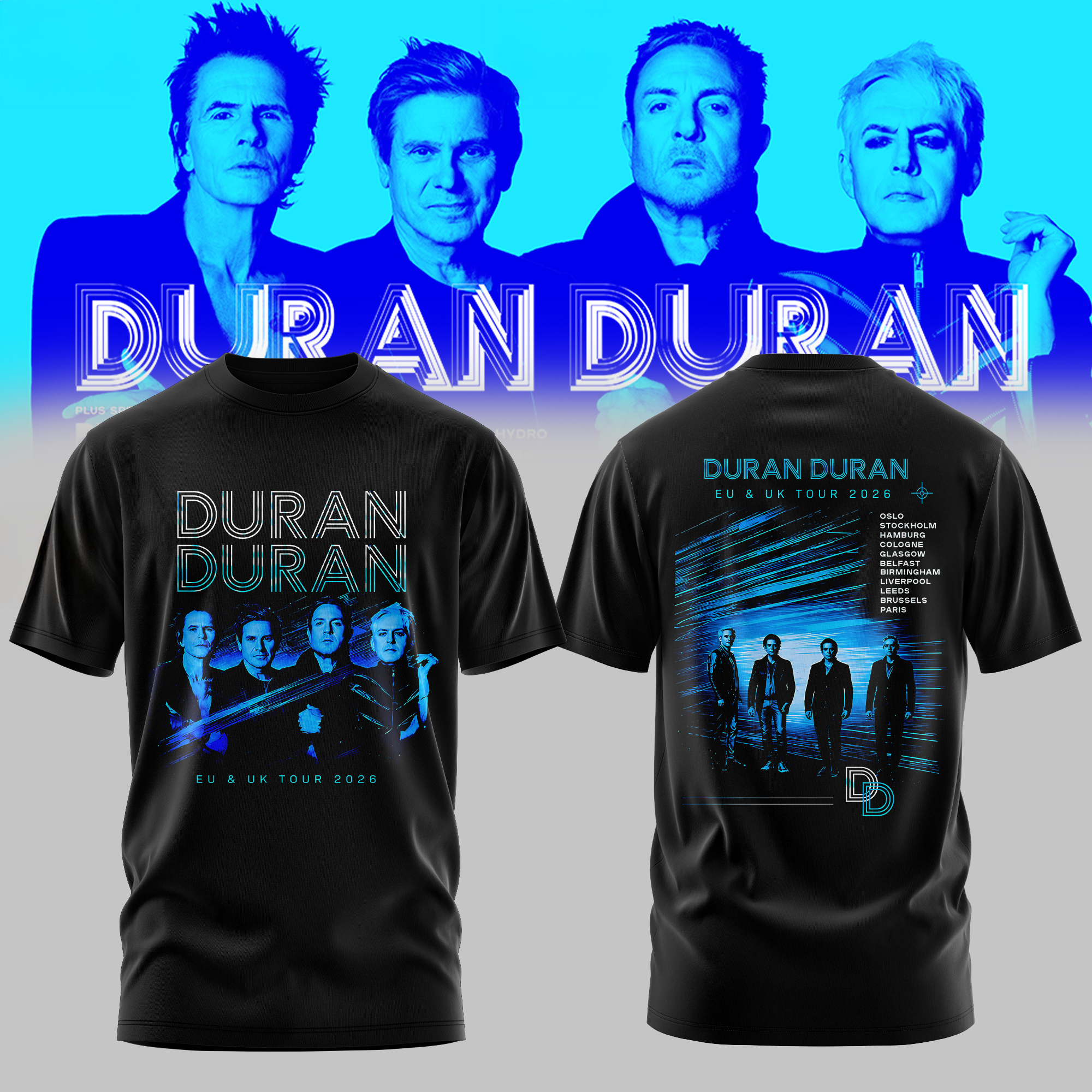 Duran Duran UK EU Autumn Tour 2026 Premium Tour Graphic T Shirt