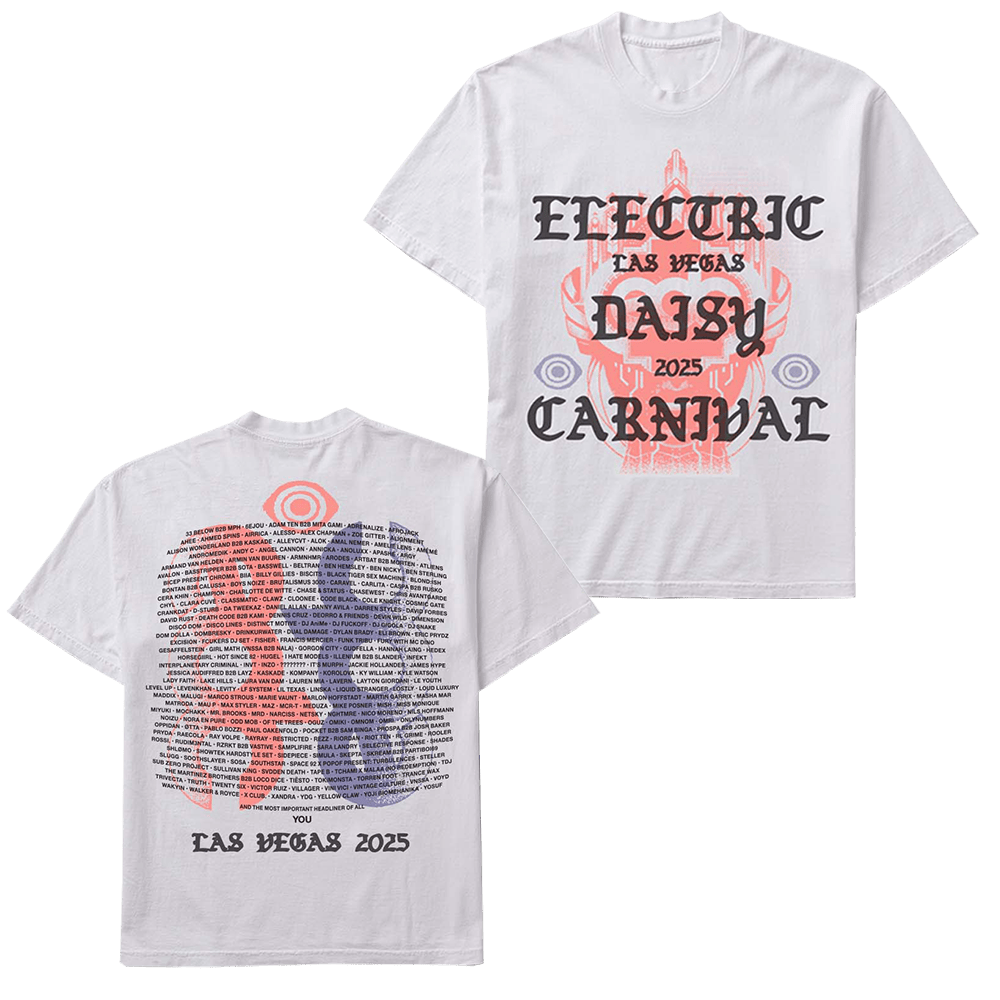 EDC Merch Electric Daisy LV 2025 Lineup TShirt Gifts For Music Fans Anniversary Gift for Men